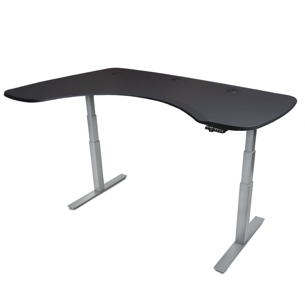 Mojo Executive Non Epicor Mojo Executive: L-Shape Corner Matte Lux Black / Gray Base / Left Side 72x46