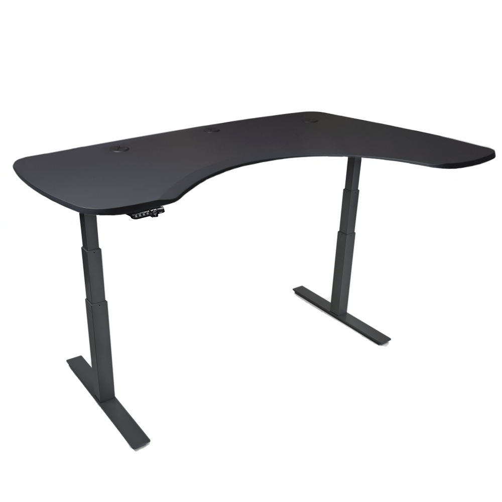 Mojo Executive Non Epicor Mojo Executive: L-Shape Corner Matte Lux Black / Black Base / Right Side 72x46