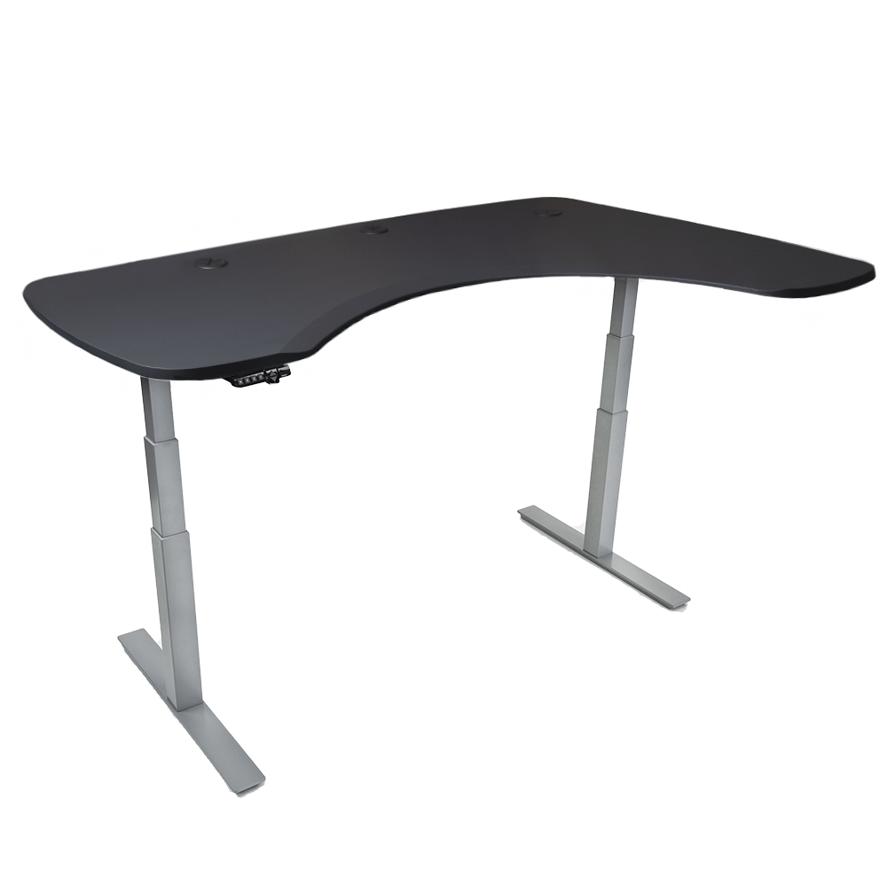 Mojo Executive Non Epicor Mojo Executive: L-Shape Corner Matte Lux Black / Gray Base / Right Side 72x46