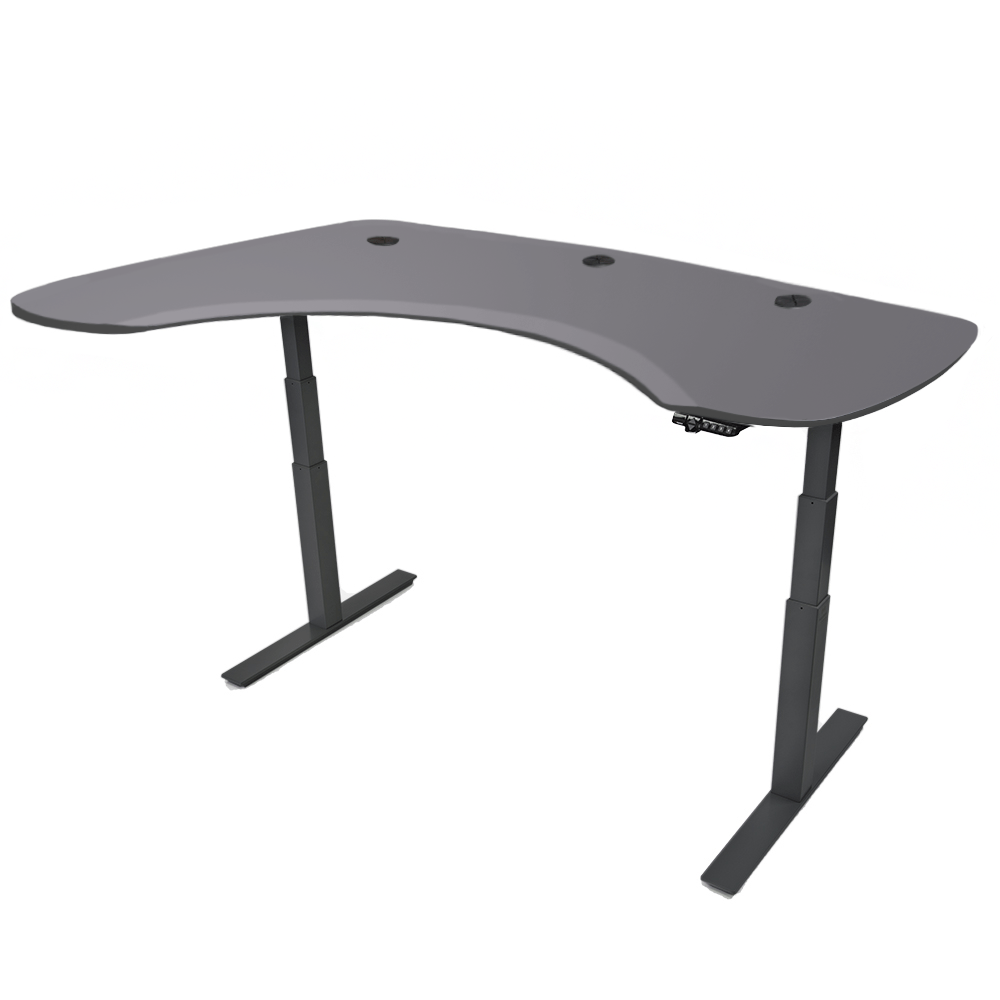 Mojo Executive Non Epicor Mojo Executive: L-Shape Corner Matte Lux Charcoal / Black Base / Left Side 72x46