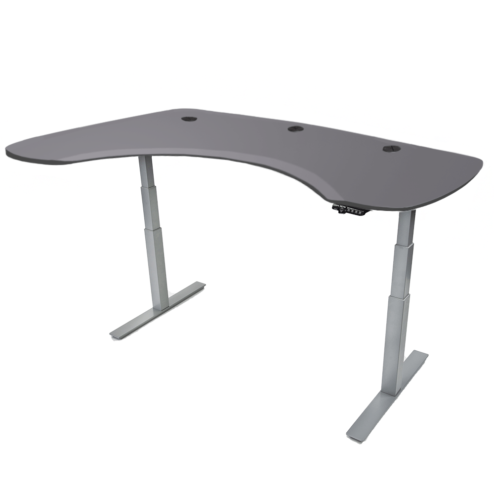Mojo Executive Non Epicor Mojo Executive: L-Shape Corner Matte Lux Charcoal / Gray Base / Left Side 72x46