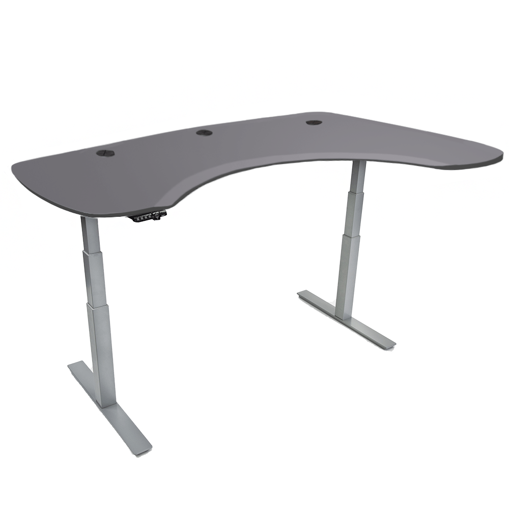 Mojo Executive Non Epicor Mojo Executive: L-Shape Corner Matte Lux Charcoal / Gray Base / Right Side 72x46