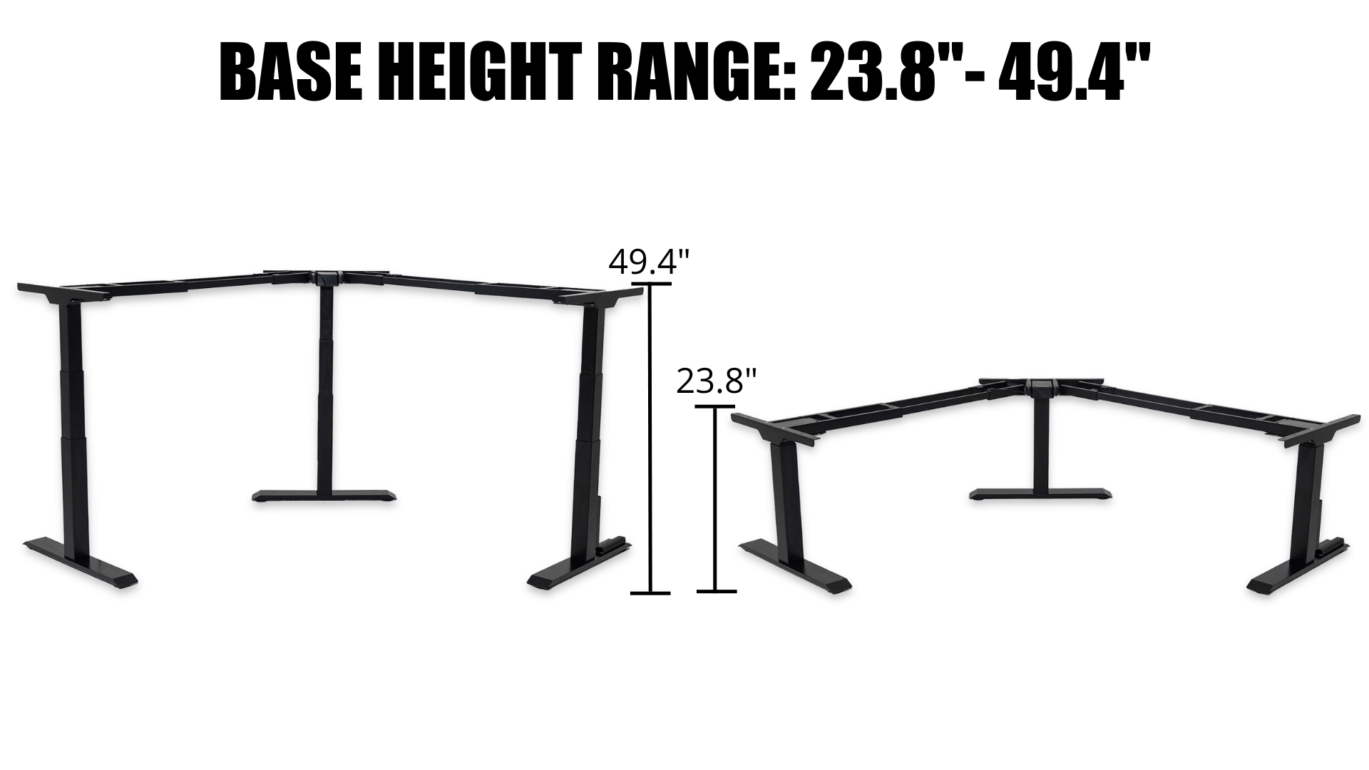 Sit-to-Stand 3-Leg Desk Frame Only: M3 MojoDesk Standing Desk Black / 3 Leg