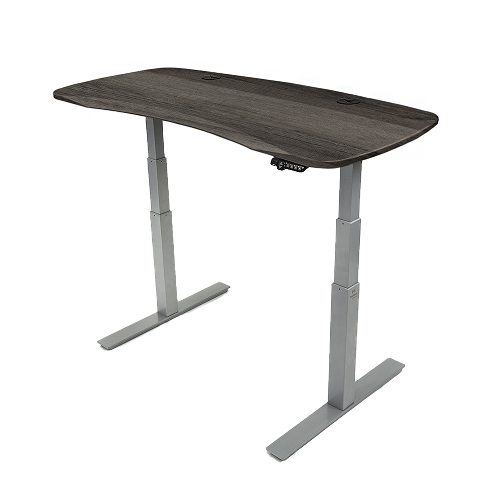 MojoDesk Organic Curve (CF) Non Epicor Mojo Organic Curve Weathered Oak / Gray Base / 54x30