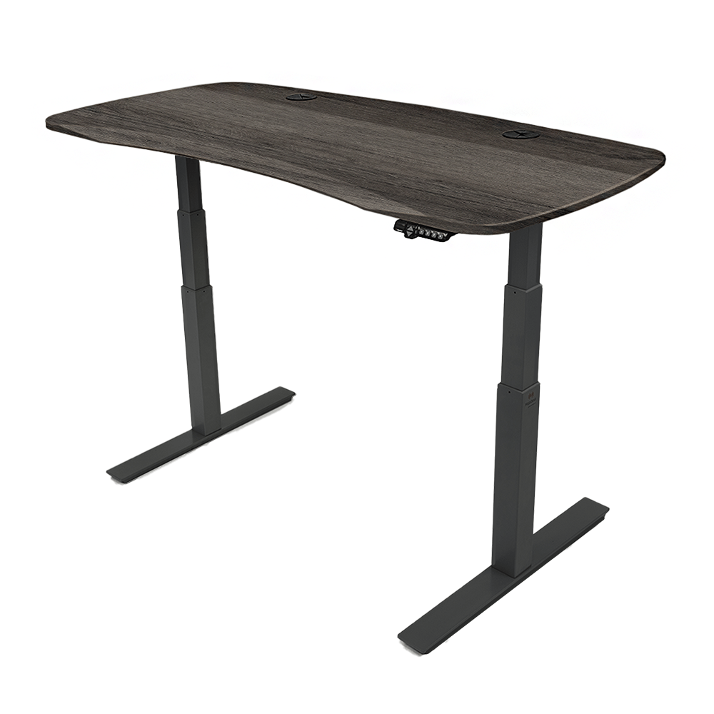 MojoDesk Organic Curve (AO) Non Epicor Mojo Organic Curve Weathered Oak / Black Base / 66x30