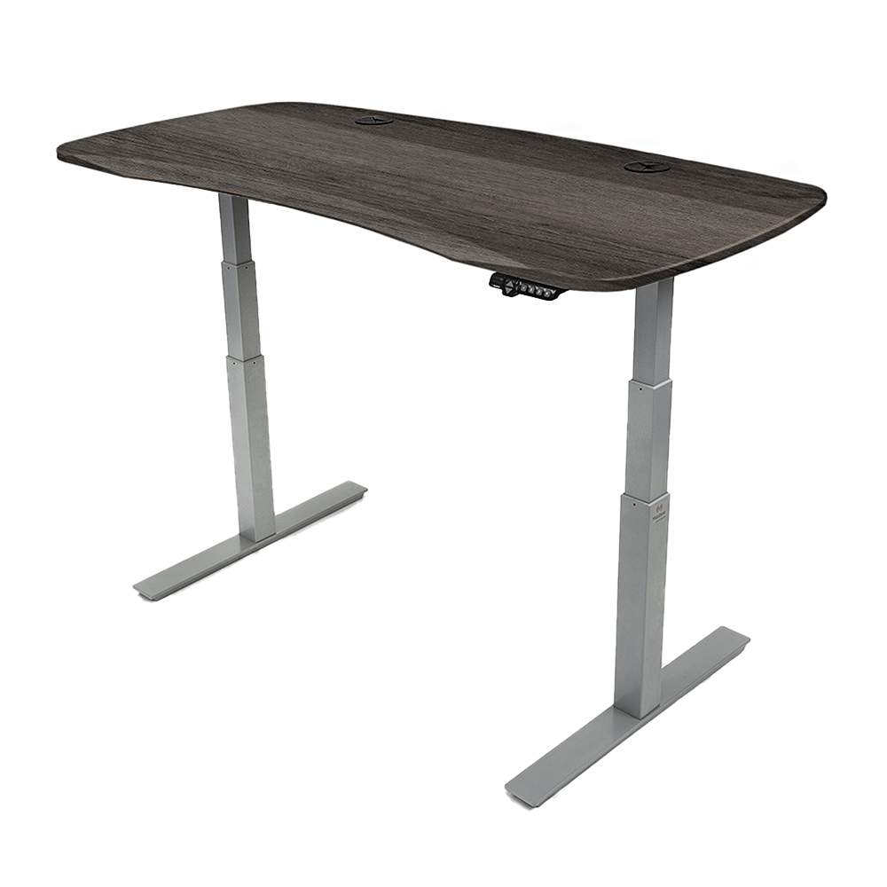 MojoDesk Organic Curve (CF) Non Epicor Mojo Organic Curve Weathered Oak / Gray Base / 66x30