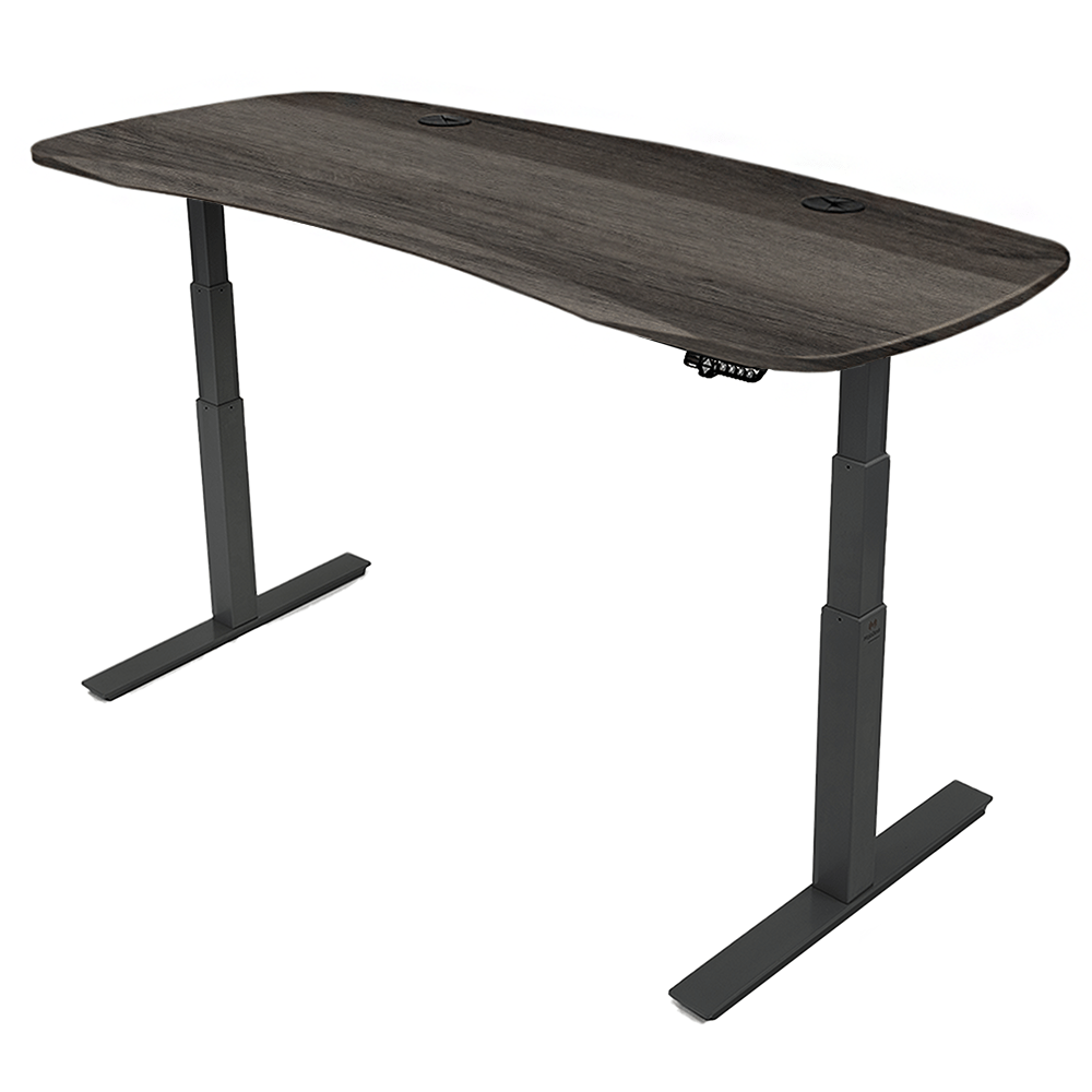 MojoDesk Organic Curve (CF) Non Epicor Mojo Organic Curve Weathered Oak / Black Base / 78x30