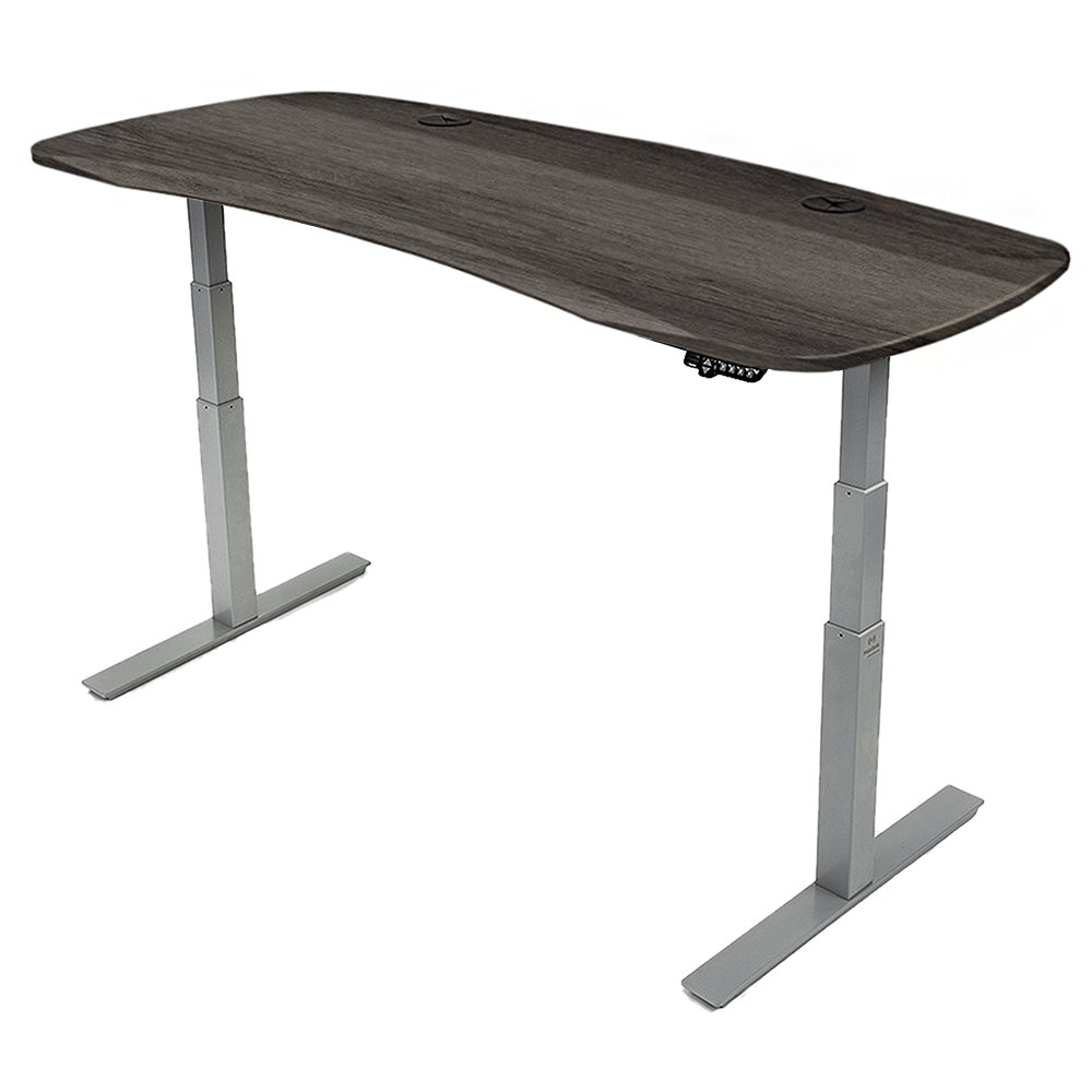 MojoDesk Organic Curve (CF) Non Epicor Mojo Organic Curve Weathered Oak / Gray Base / 78x30