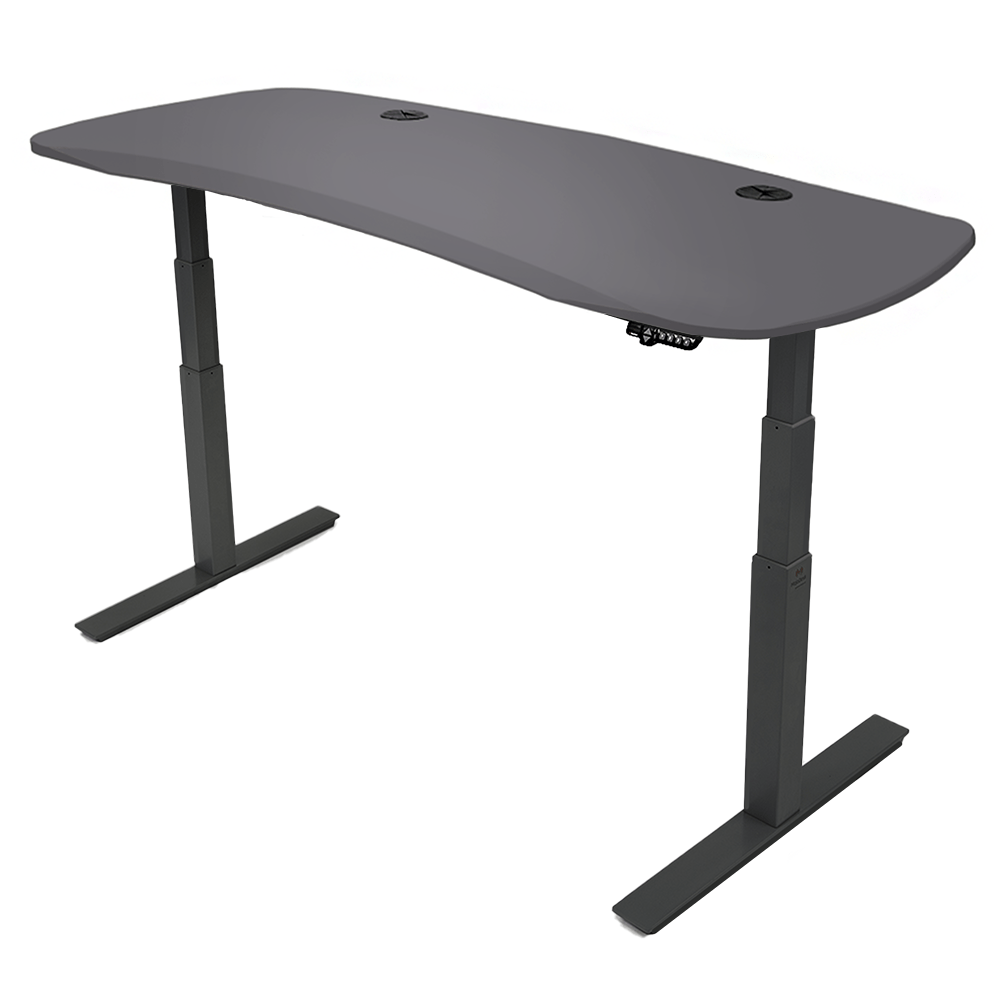 MojoDesk Organic Curve (CF) Non Epicor Mojo Organic Curve Matte Lux Charcoal / Black Base / 78x30