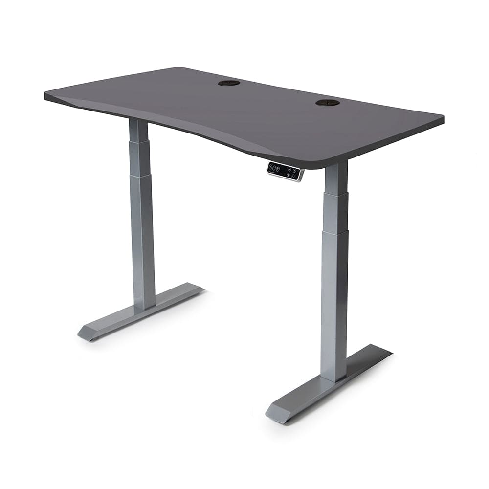 Mojo Gamer Pro: Sit-to-Stand Gaming Desk MojoDesk Gaming Desk Matte Lux Charcoal / 58x27 / Gray Base