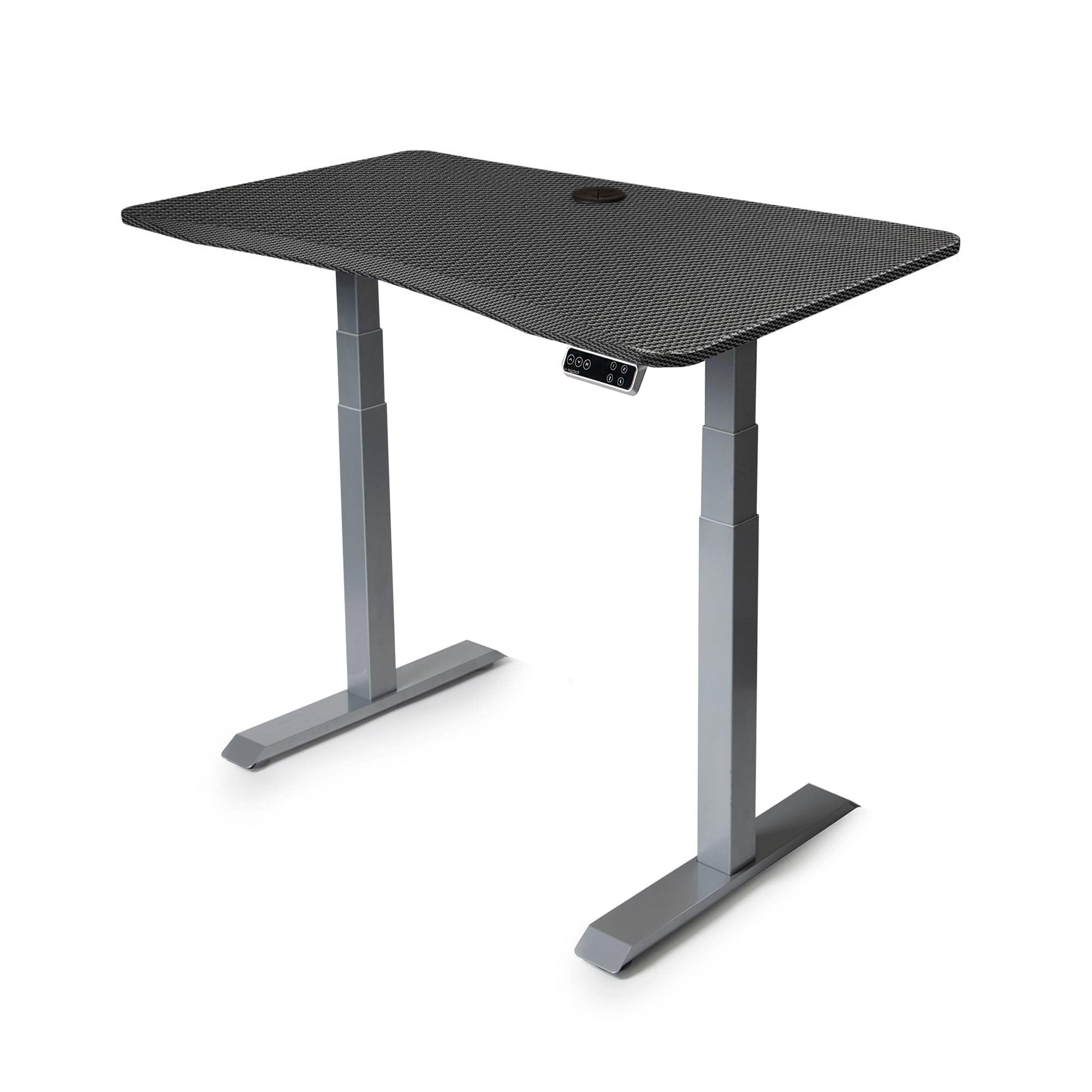 Mojo Gamer Pro: Sit-to-Stand Gaming Desk MojoDesk Gaming Desk Carbon Fiber / 46x27 / Gray Base