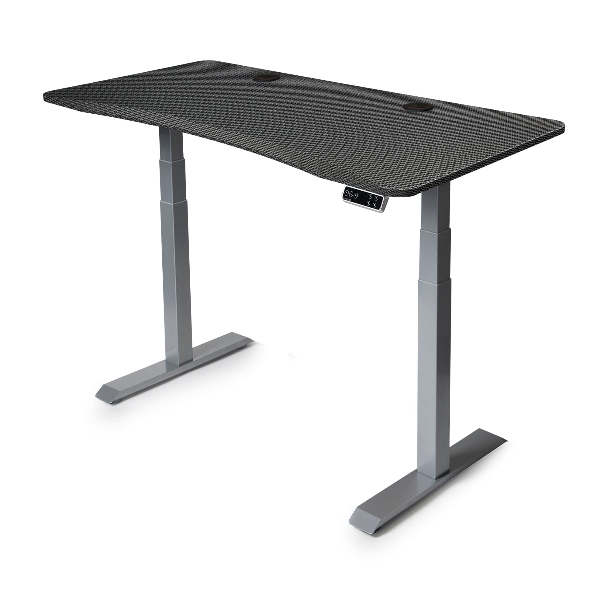 Mojo Gamer Pro: Sit-to-Stand Gaming Desk MojoDesk Gaming Desk Carbon Fiber / 58x27 / Gray Base