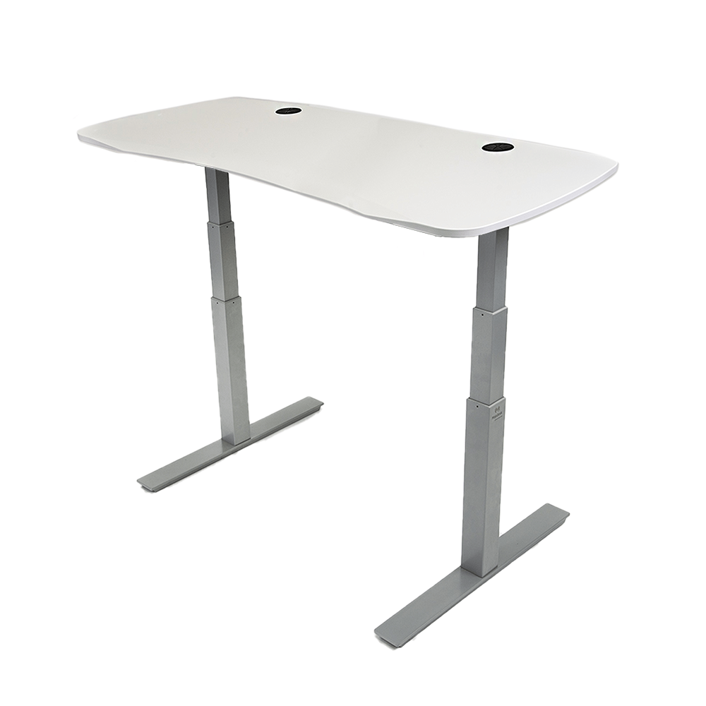 MojoDesk Organic Curve (CF) Non Epicor Mojo Organic Curve Classic White / Gray Base / 54x30