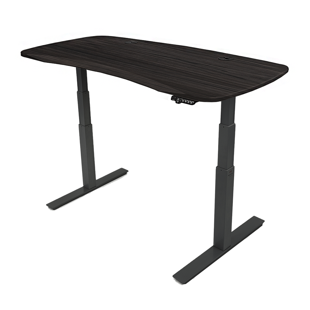 MojoDesk Organic Curve (CF) Non Epicor Mojo Organic Curve Obsidian Oak / Black Base / 66x30