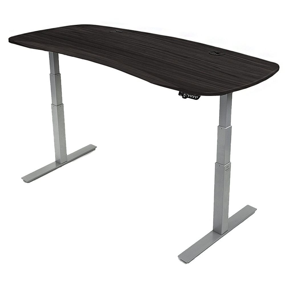 MojoDesk Organic Curve (CF) Non Epicor Mojo Organic Curve Obsidian Oak / Gray Base / 78x30