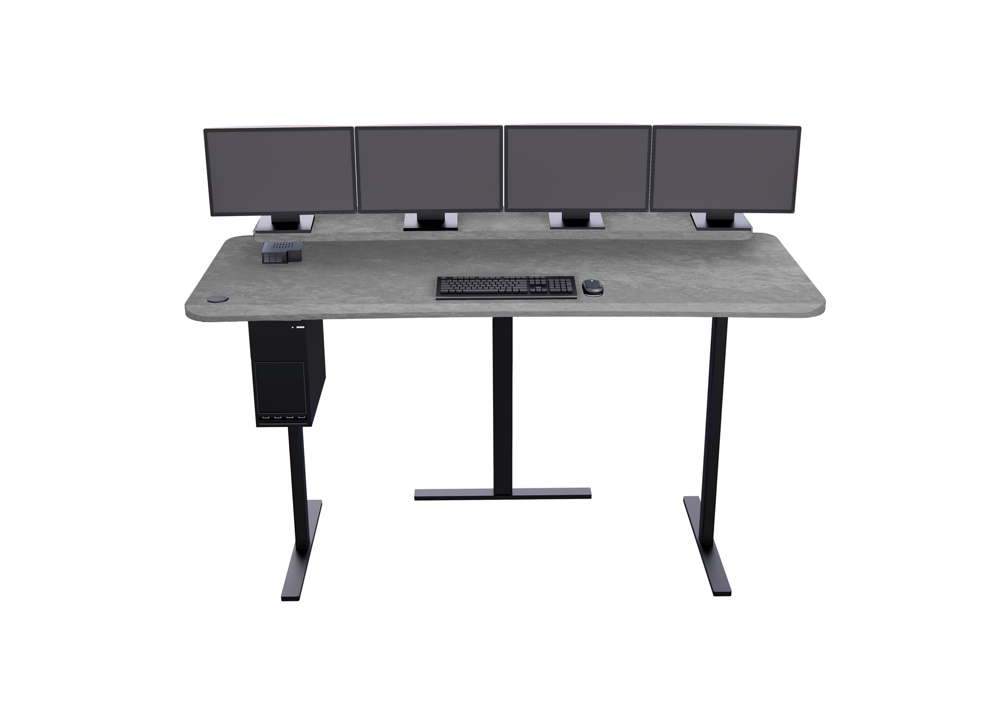 XM4: Imaging Desk - Straight, Single-Surface, Heads Up Display MojoDesk 84x36 / Sahara Stone