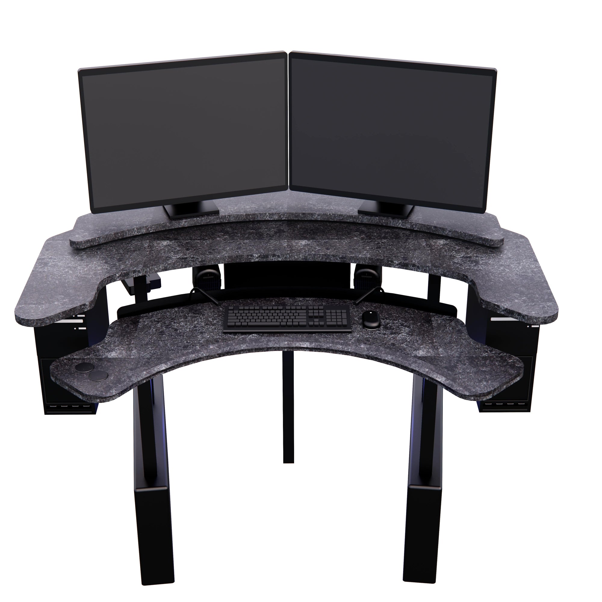 XM6-C: Imaging Desk - Curved, Dual-Surface, RollerPlatform (No Arc) MojoDesk 72x72 / Rock Ash