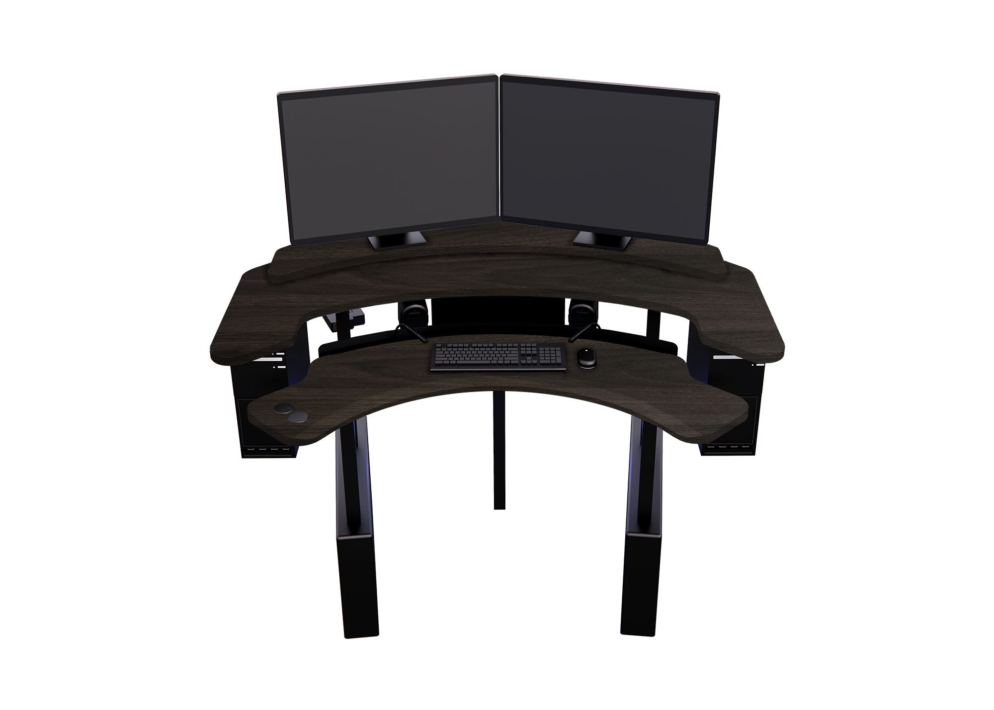 XM6-CURVED: Imaging Desk - Dual-Surface, RollerPlatform (No Arc) MojoDesk 72x72 / Columbia Walnut