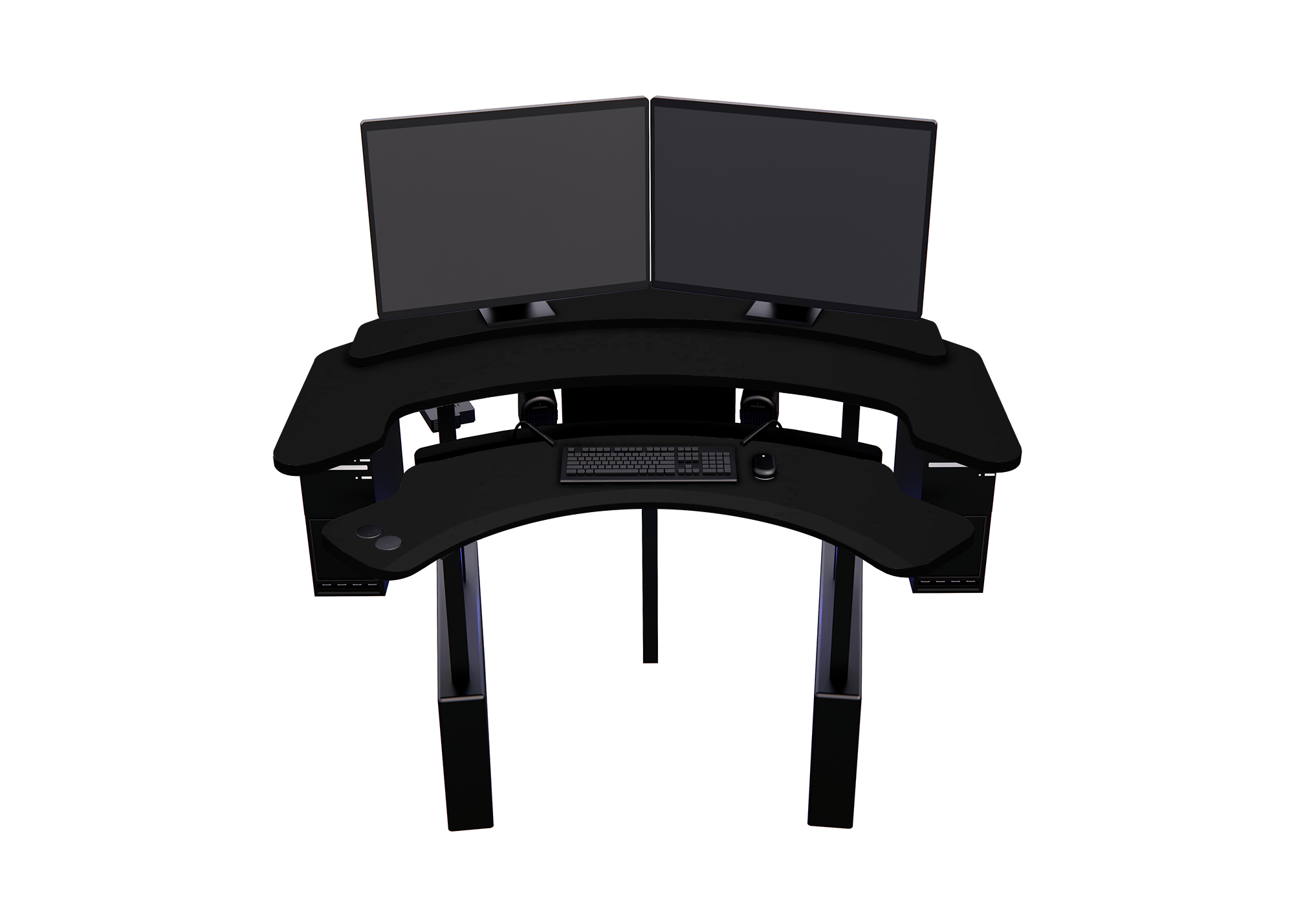 XM6-CURVED: Imaging Desk - Dual-Surface, RollerPlatform (No Arc) MojoDesk 72x72 / Matte Lux Black