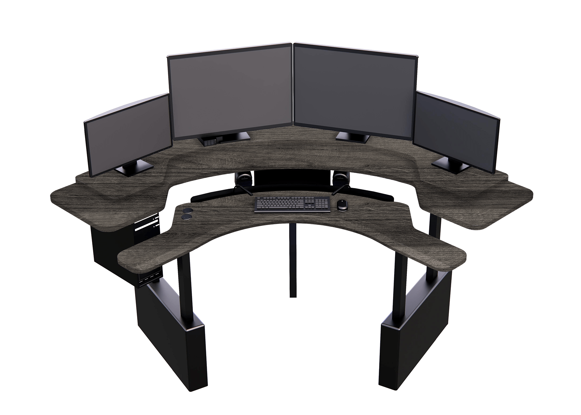 XM6-CURVED: Imaging Desk - Dual-Surface, RollerPlatform (No Arc) MojoDesk 84x84 / Cassis