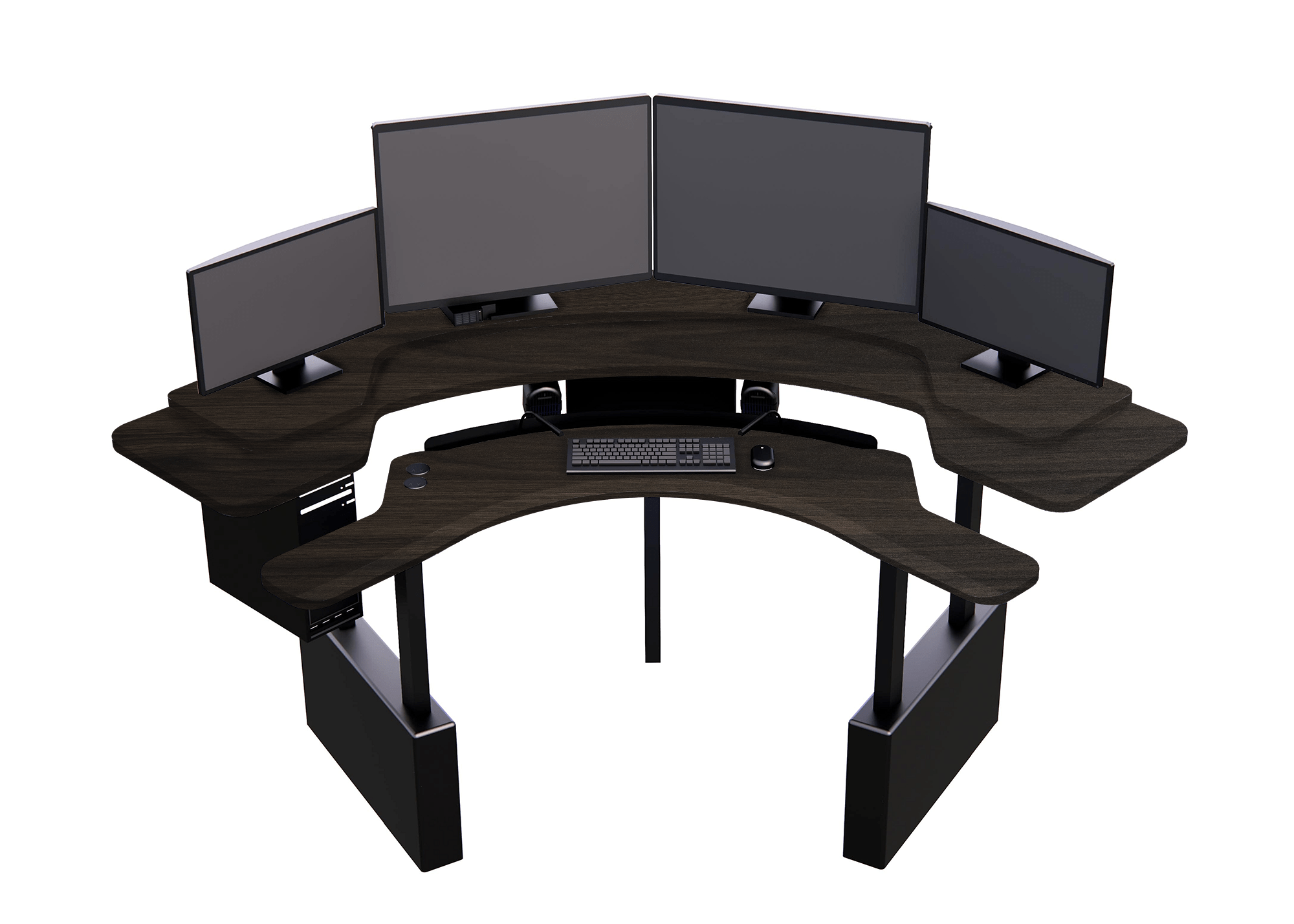XM6-CURVED: Imaging Desk - Dual-Surface, RollerPlatform (No Arc) MojoDesk 84x84 / Columbia Walnut