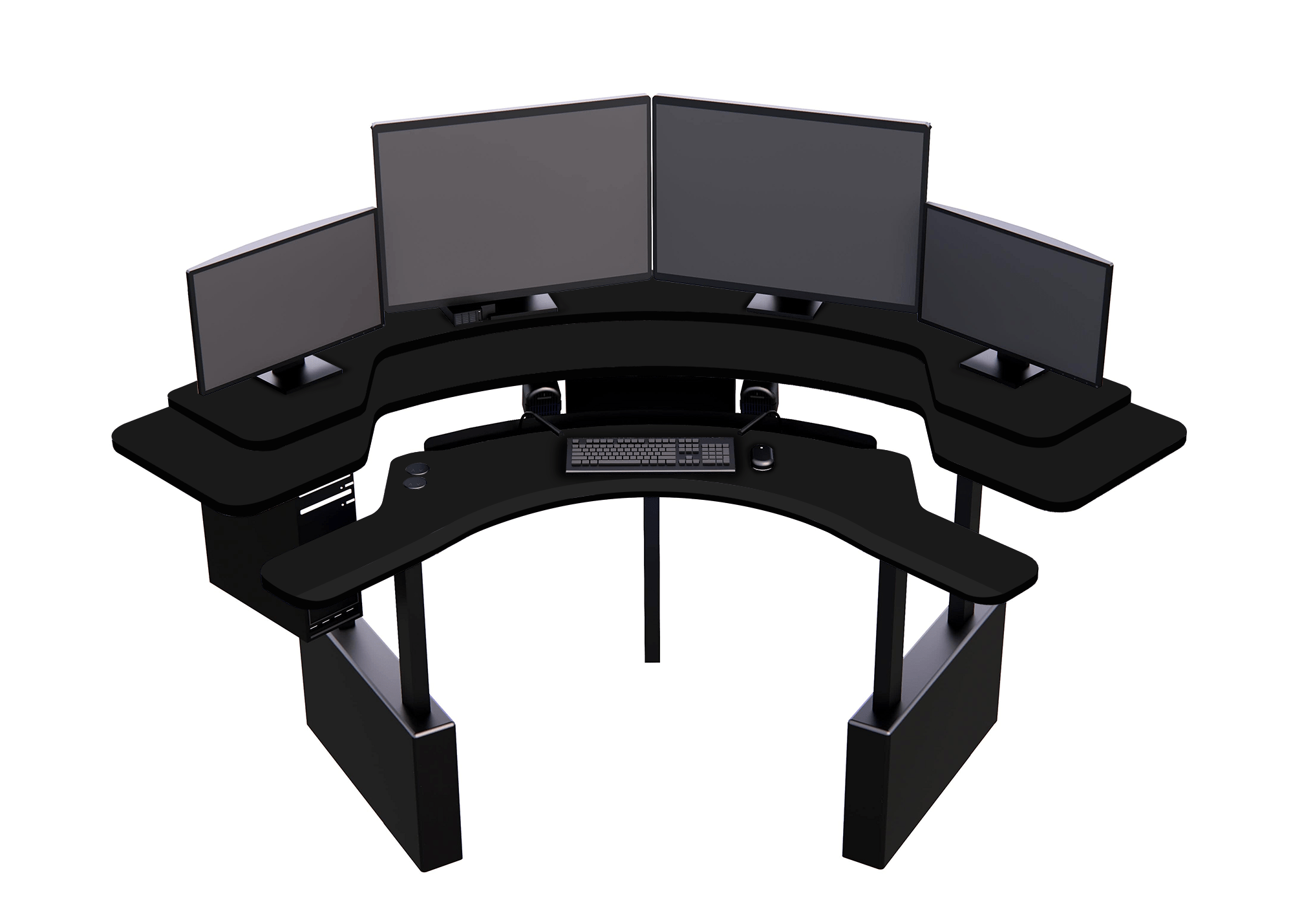 XM6-CURVED: Imaging Desk - Dual-Surface, RollerPlatform (No Arc) MojoDesk 84x84 / Matte Lux Black