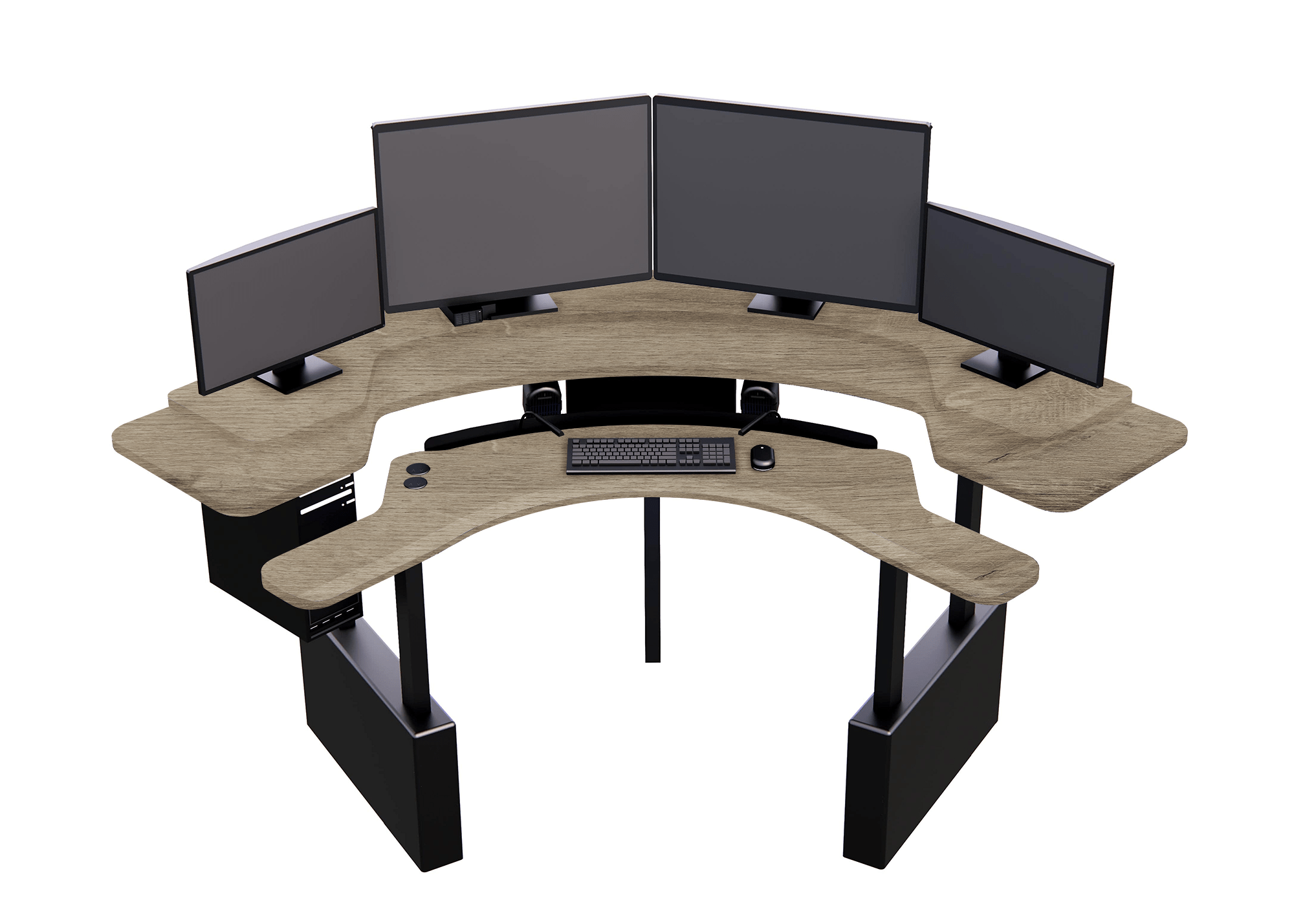 XM6-CURVED: Imaging Desk - Dual-Surface, RollerPlatform (No Arc) MojoDesk 84x84 / Mistral