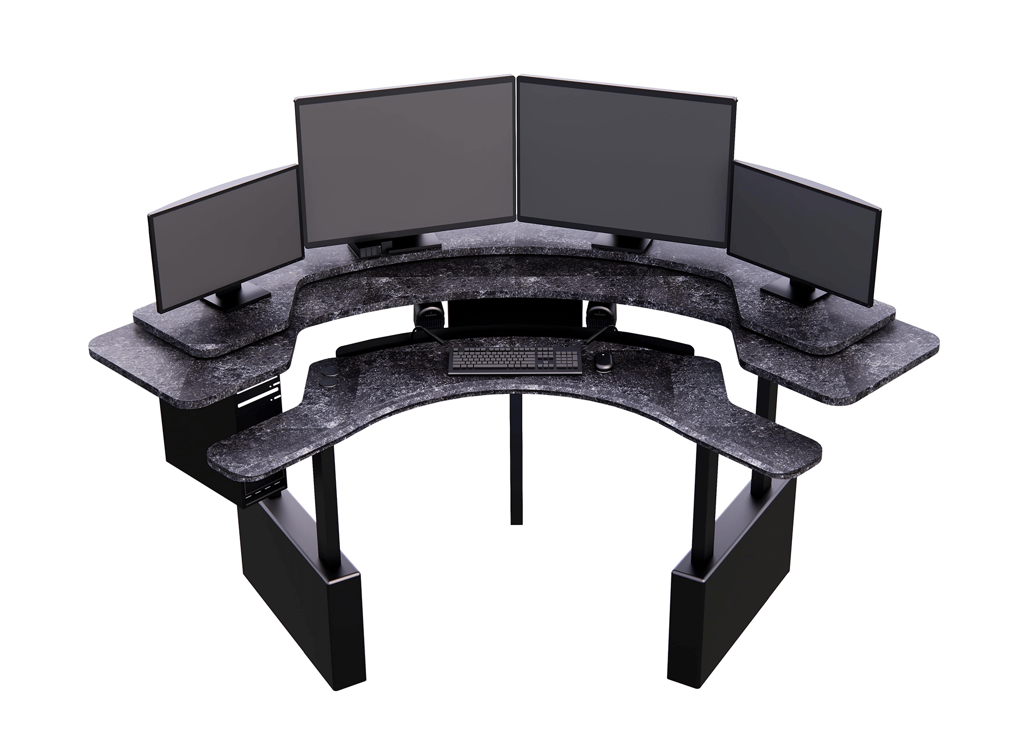 XM6-CURVED: Imaging Desk - Dual-Surface, RollerPlatform (No Arc) MojoDesk 84x84 / Rock Ash