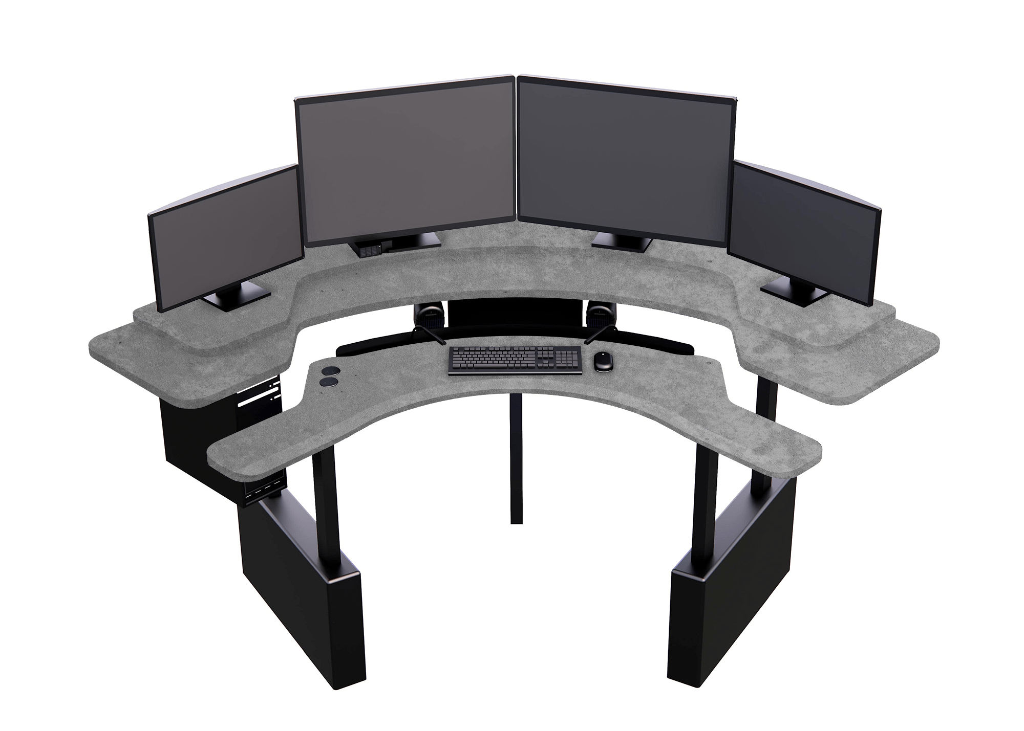 XM6-CURVED: Imaging Desk - Dual-Surface, RollerPlatform (No Arc) MojoDesk 84x84 / Sahara Stone