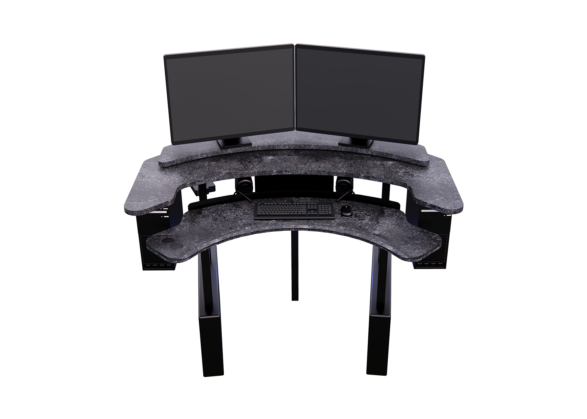 XM6-CURVED: Imaging Desk - Dual-Surface, RollerPlatform (No Arc) MojoDesk 72x72 / Rock Ash