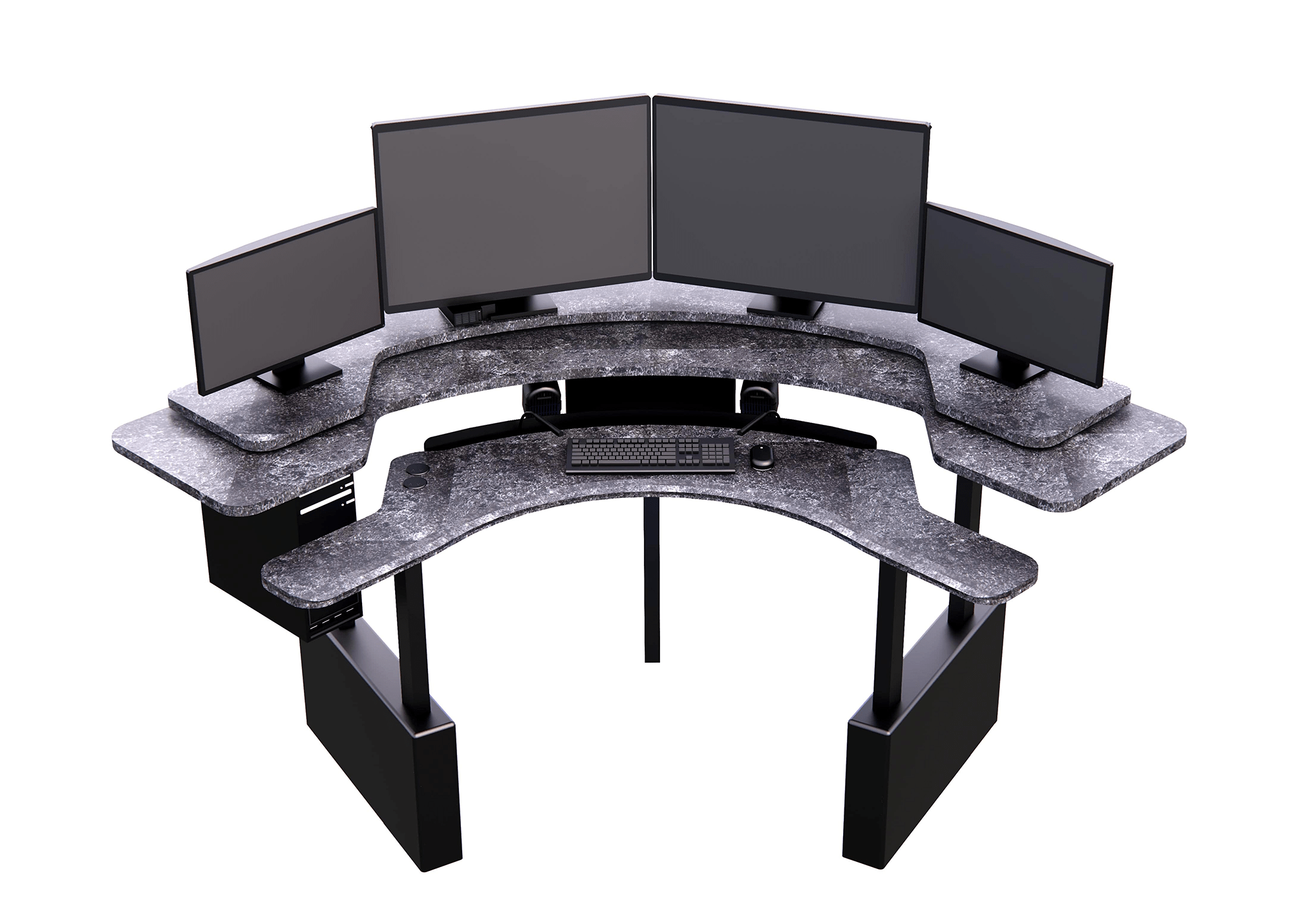 XM6-CURVED: Imaging Desk - Dual-Surface, RollerPlatform (No Arc) MojoDesk 84x84 / Rock Ash