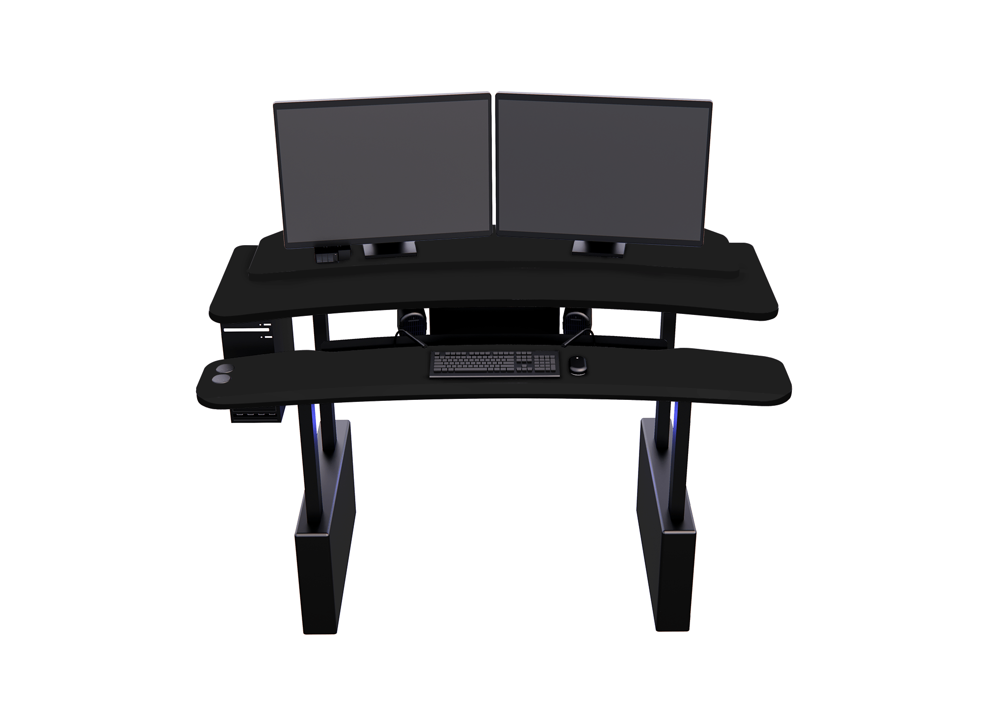 XM6-STRAIGHT: Imaging Desk - Dual-Surface, RollerPlatform (No Arc) MojoDesk 84x46 / Matte Lux Black