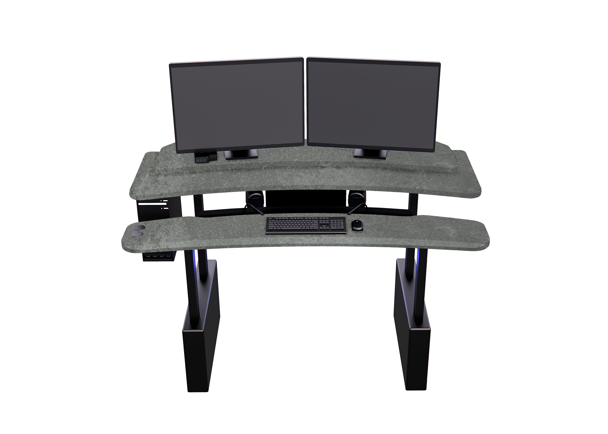 XM6-STRAIGHT: Imaging Desk - Dual-Surface, RollerPlatform (No Arc) MojoDesk 84x46 / Rock Concrete