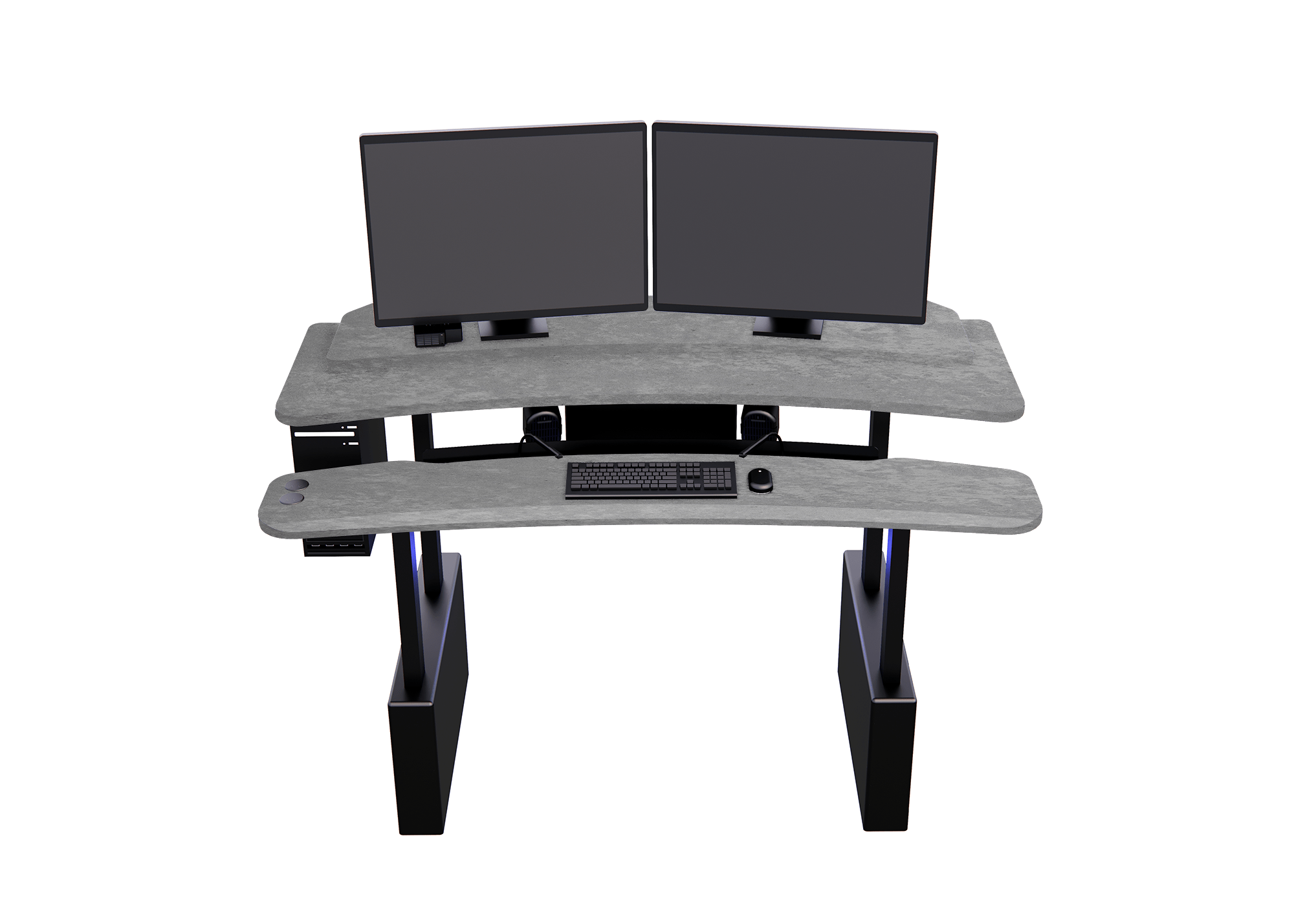 XM6-STRAIGHT: Imaging Desk - Dual-Surface, RollerPlatform (No Arc) MojoDesk 84x46 / Sahara Stone