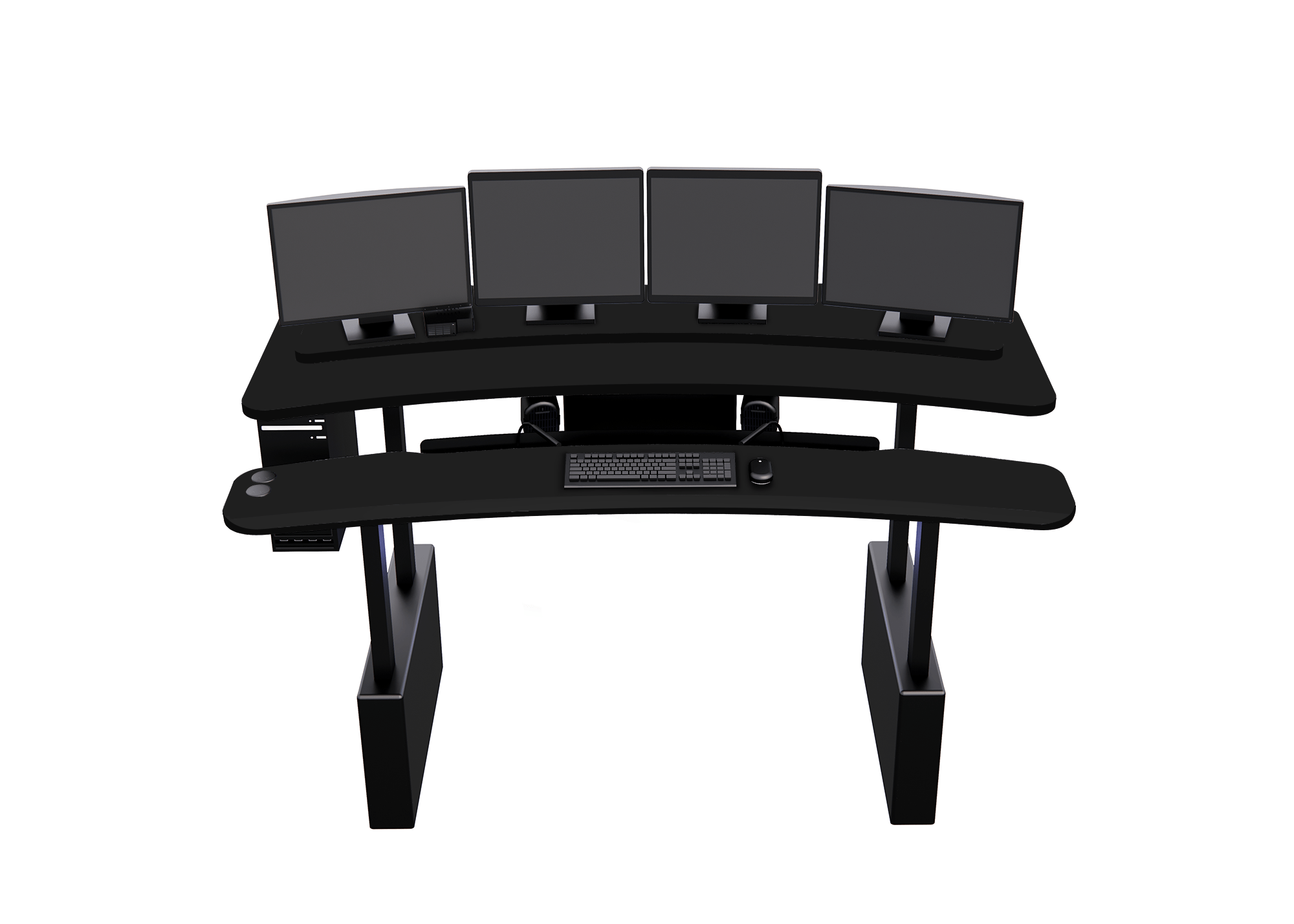 XM6-STRAIGHT: Imaging Desk - Dual-Surface, RollerPlatform (No Arc) MojoDesk 90x46 / Matte Lux Black