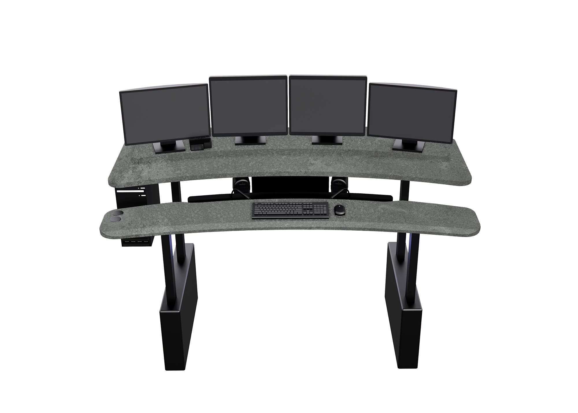 XM6-STRAIGHT: Imaging Desk - Dual-Surface, RollerPlatform (No Arc) MojoDesk 90x46 / Rock Concrete