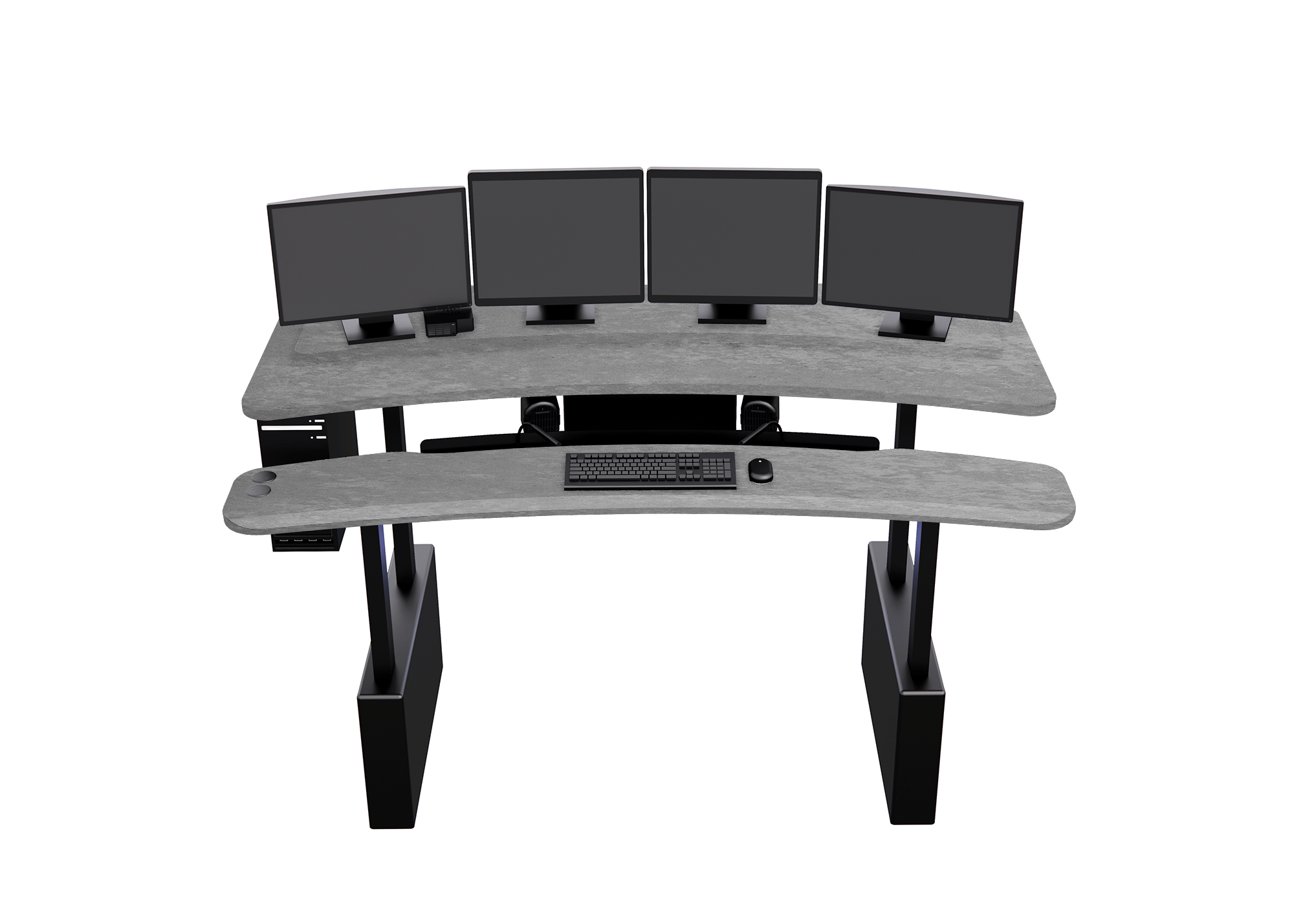 XM6-STRAIGHT: Imaging Desk - Dual-Surface, RollerPlatform (No Arc) MojoDesk 90x46 / Sahara Stone