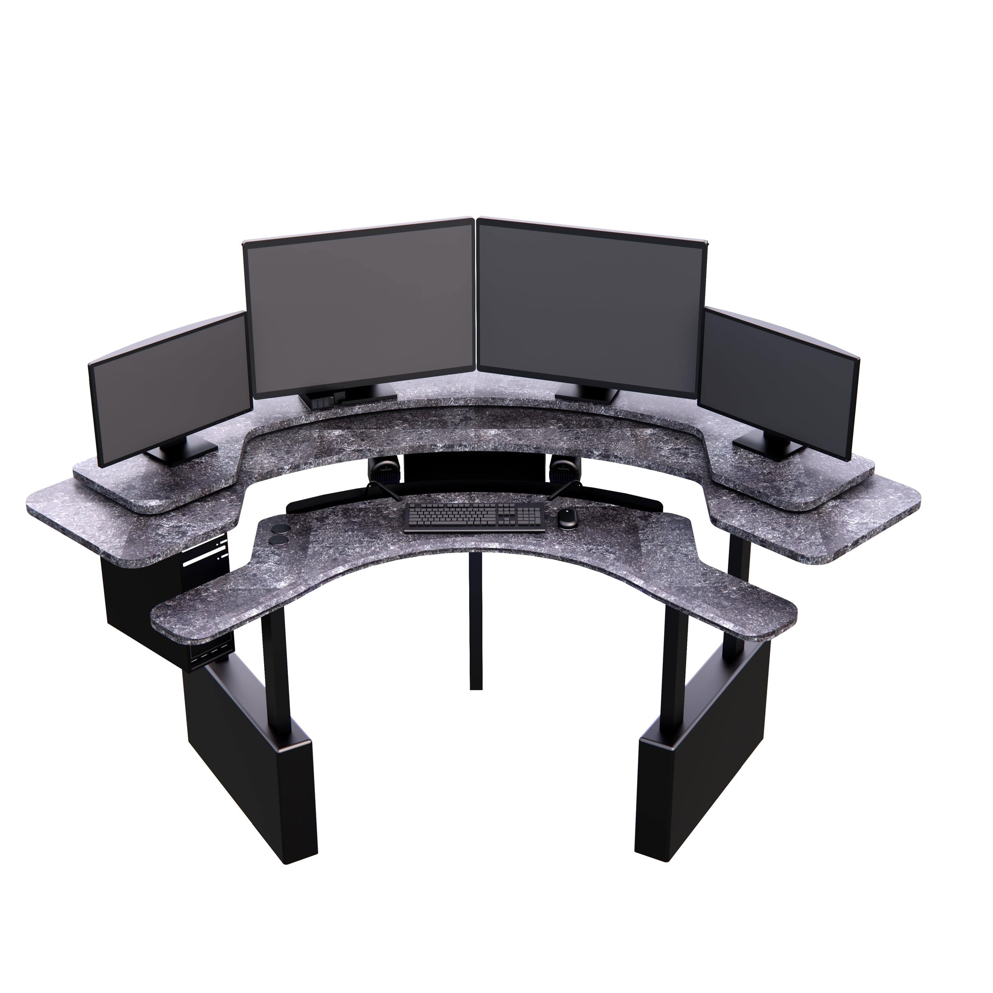 XM6-C: Imaging Desk - Curved, Dual-Surface, RollerPlatform (No Arc) MojoDesk 84x84 / Rock Ash