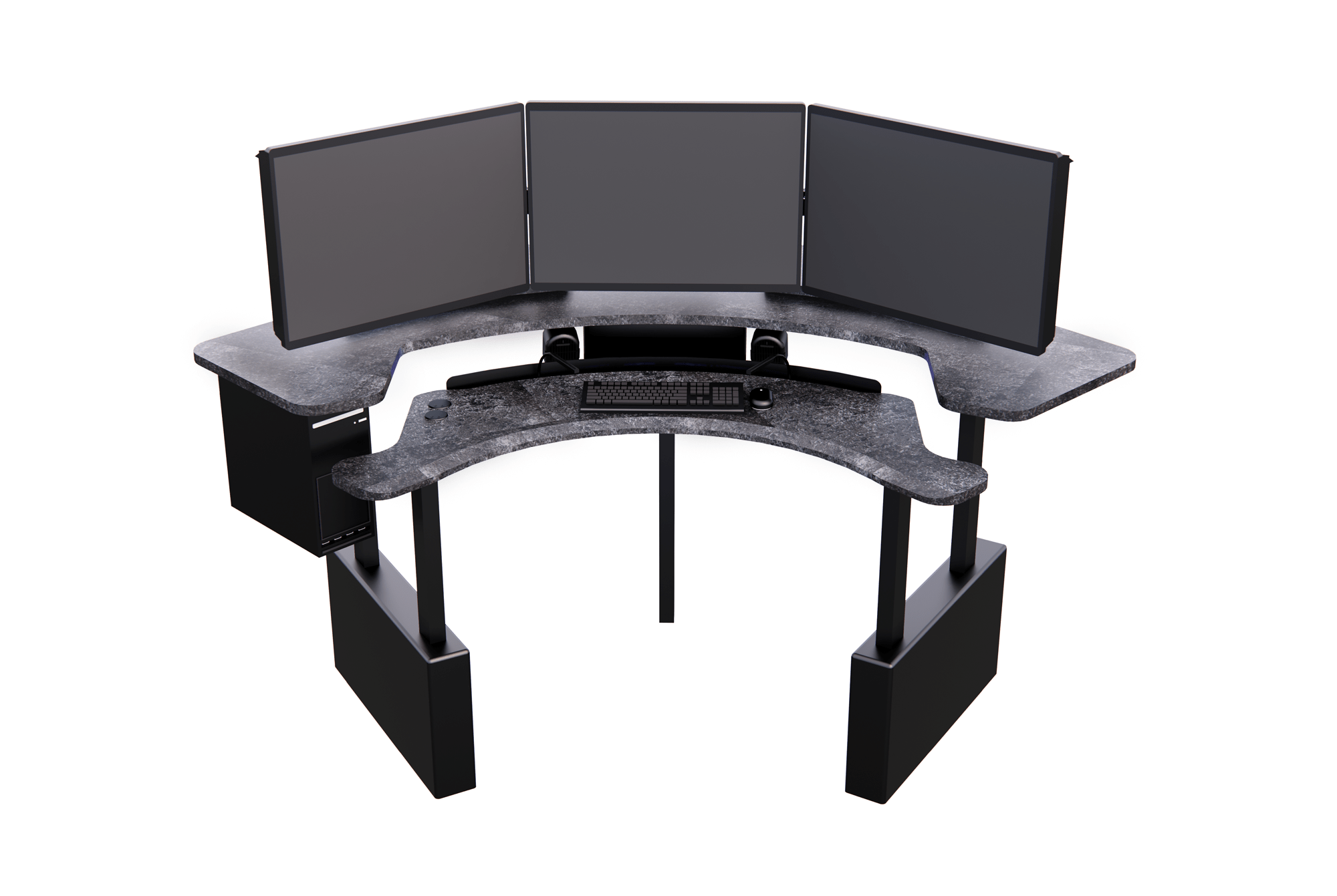 XM8-C Radiology Desk: Curved, Dual Surface MojoDesk 78x78 / Rock Ash