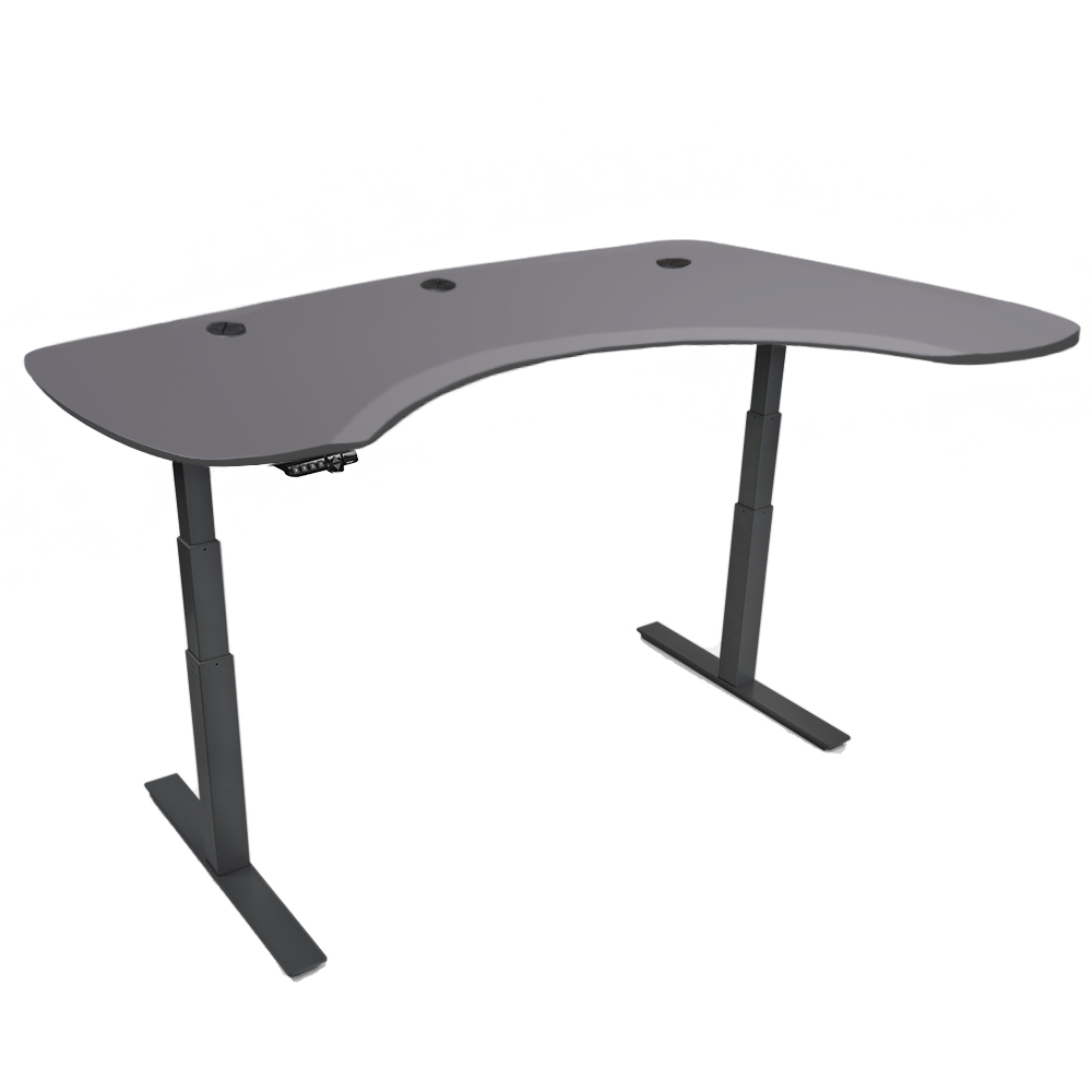 Mojo Executive Non Epicor Mojo Executive: L-Shape Corner Matte Lux Charcoal / Black Base / Right Side 72x46