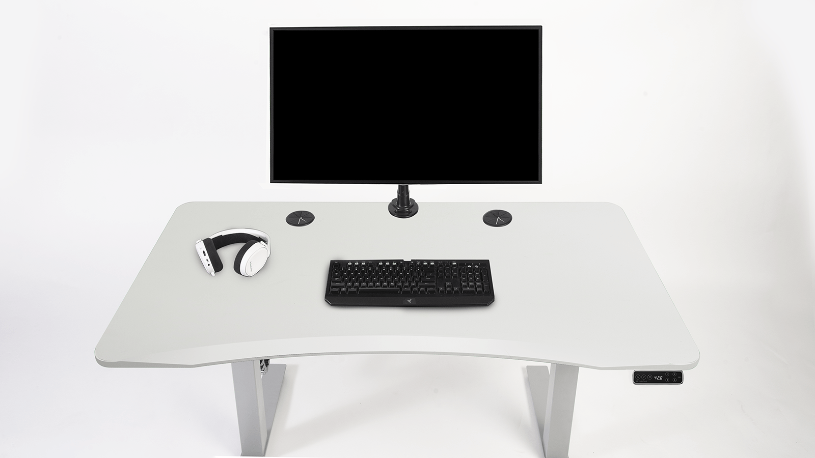 MojoDesk Bundle: Desk + 2 Accessories - Classic White Non Epicor Standing Desk Bundle