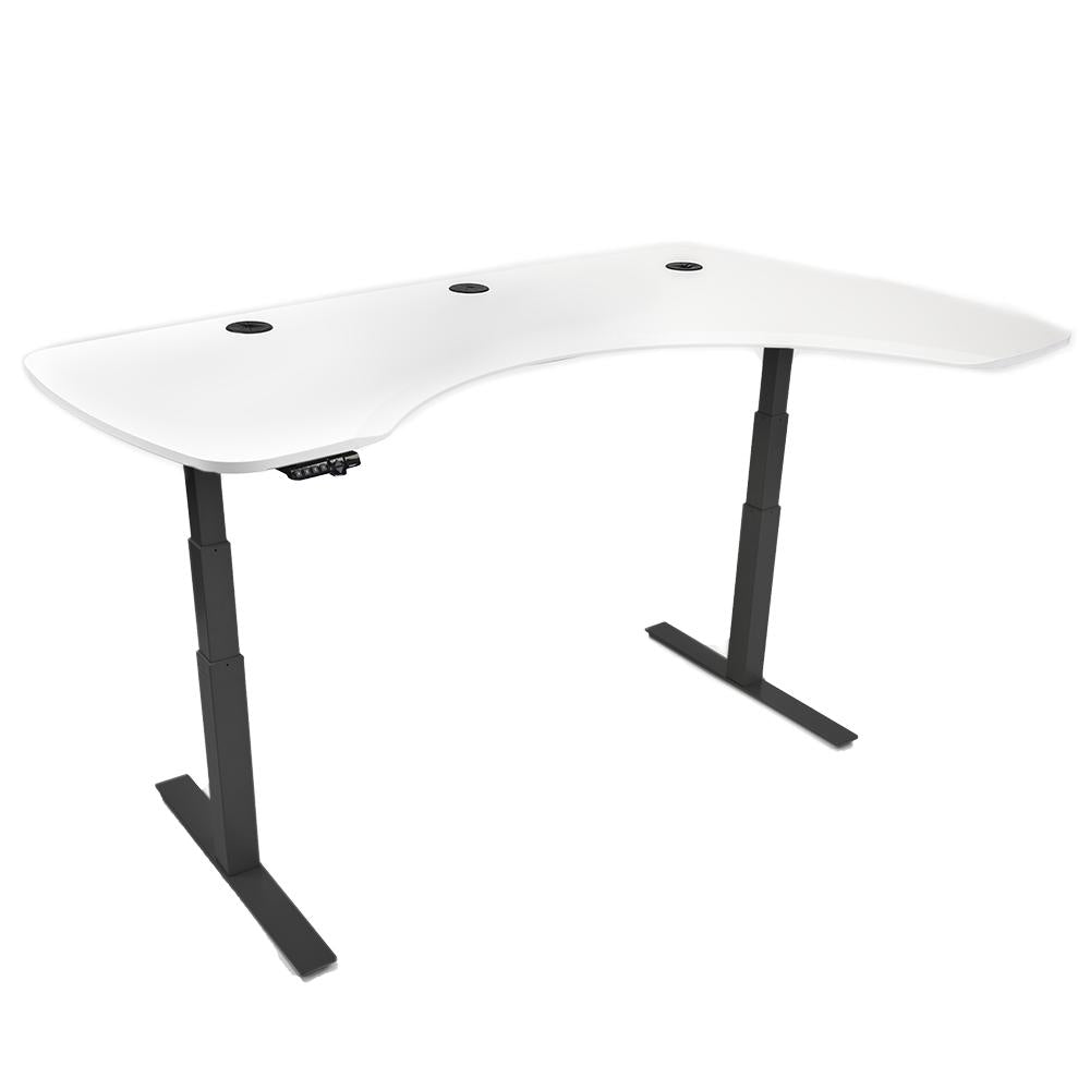 Mojo Executive Non Epicor Mojo Executive: L-Shape Corner Classic White / Black Base / Right Side 72x46