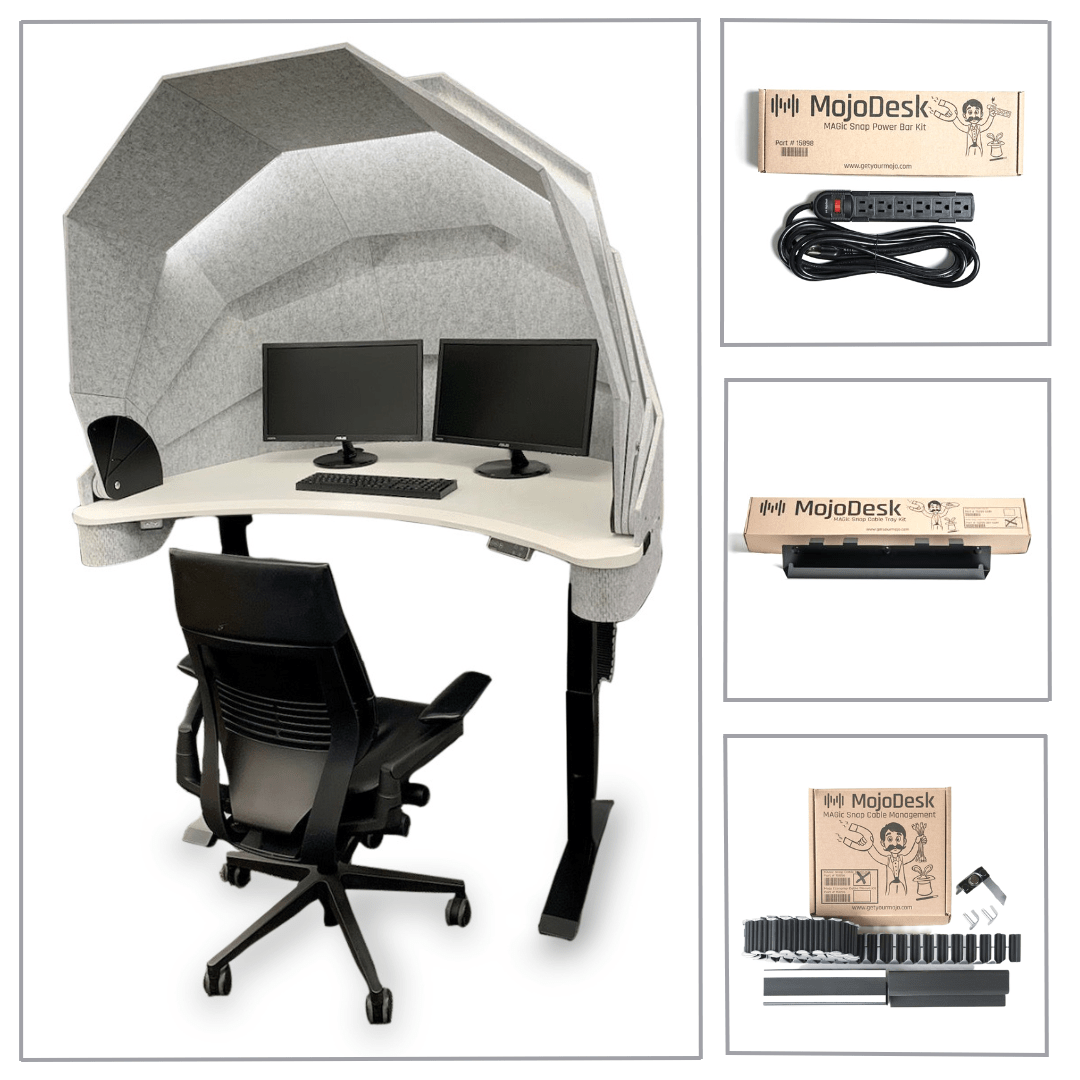 MojoDome: Desk + Soundproofing + 3 Accessories Non Epicor MojoDome