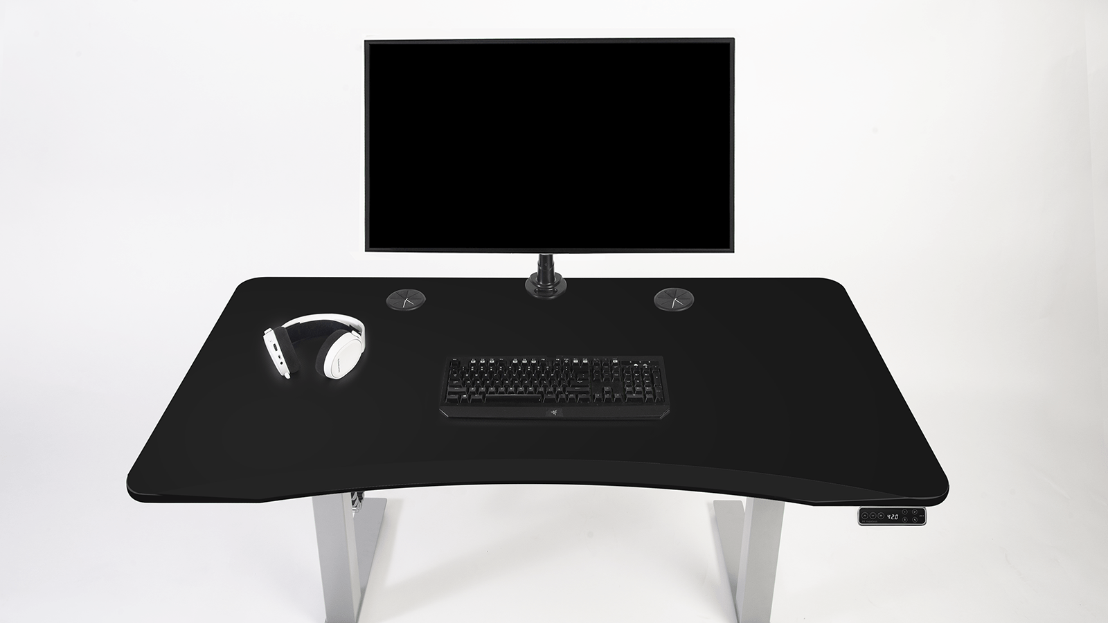 MojoDesk Bundle: Desk + 2 Accessories - Matte Lux Black Non Epicor Standing Desk Bundle