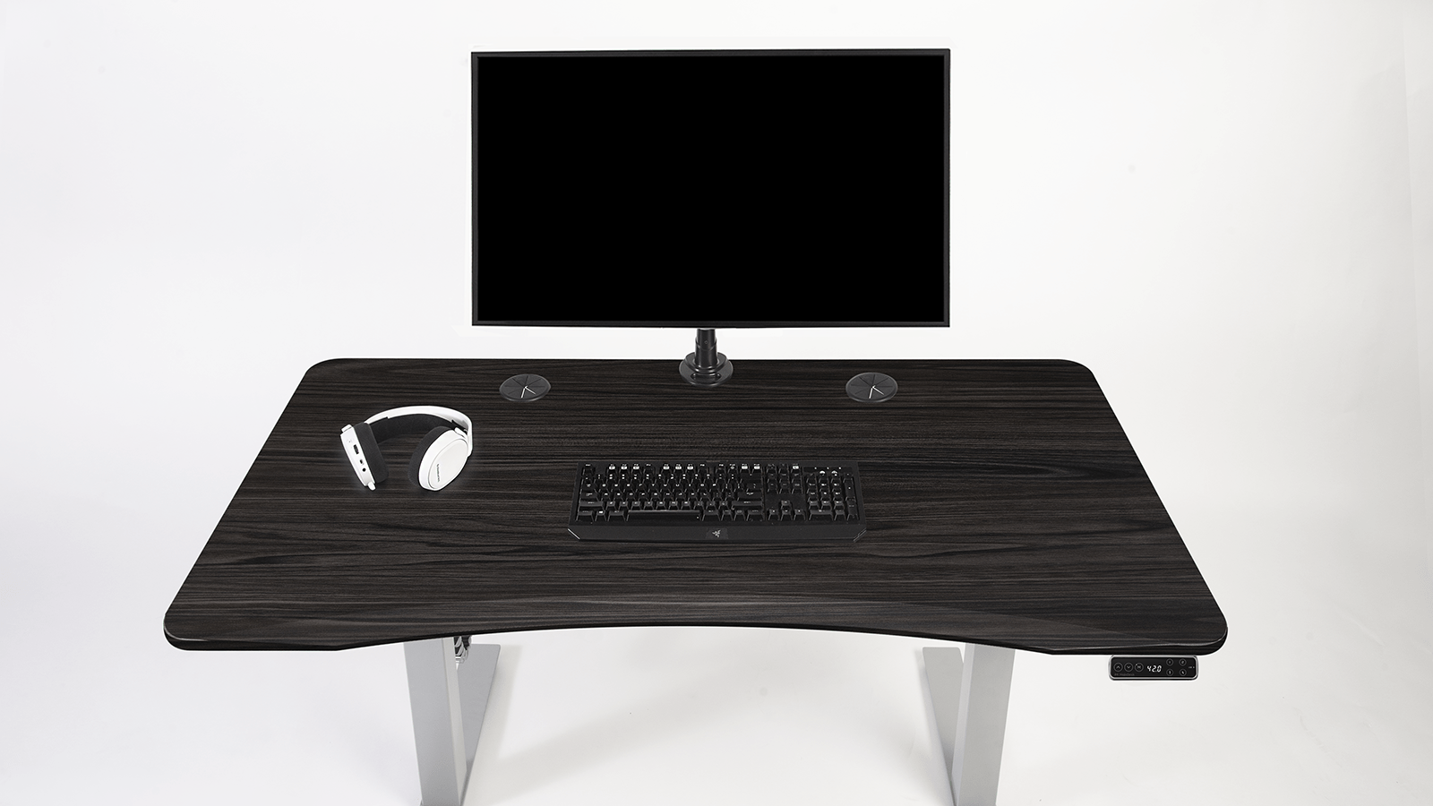 MojoDesk Bundle: Desk + 2 Accessories - Obsidian Oak Non Epicor Standing Desk Bundle
