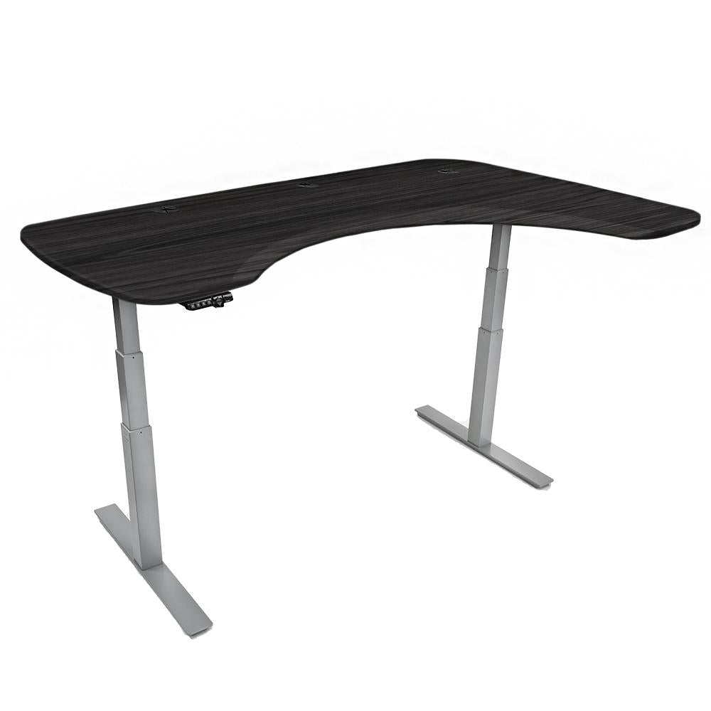 Mojo Executive Non Epicor Mojo Executive: L-Shape Corner Obsidian Oak / Gray Base / Right Side 72x46