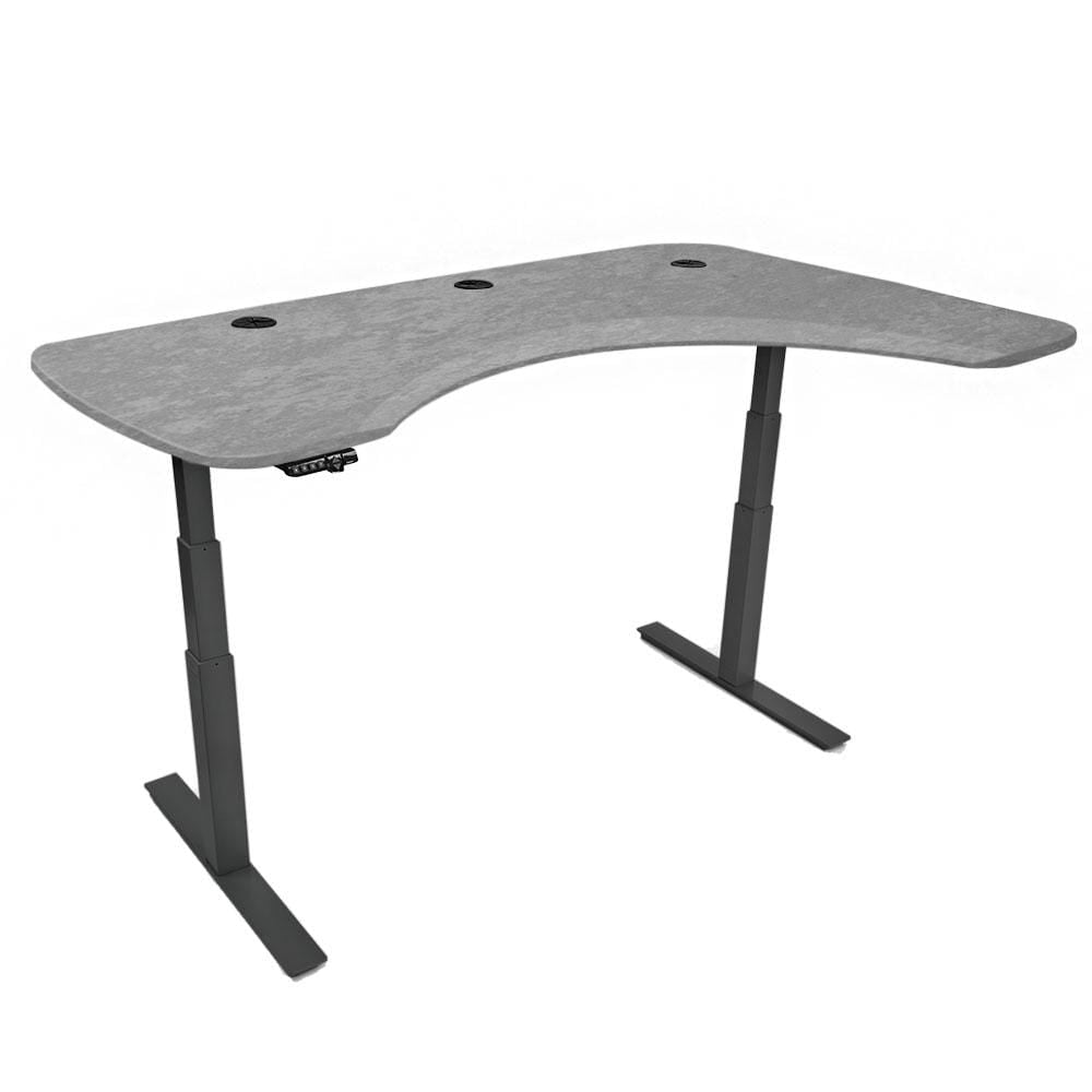 Mojo Executive Non Epicor Mojo Executive: L-Shape Corner Sahara Stone / Black Base / Right Side 72x46