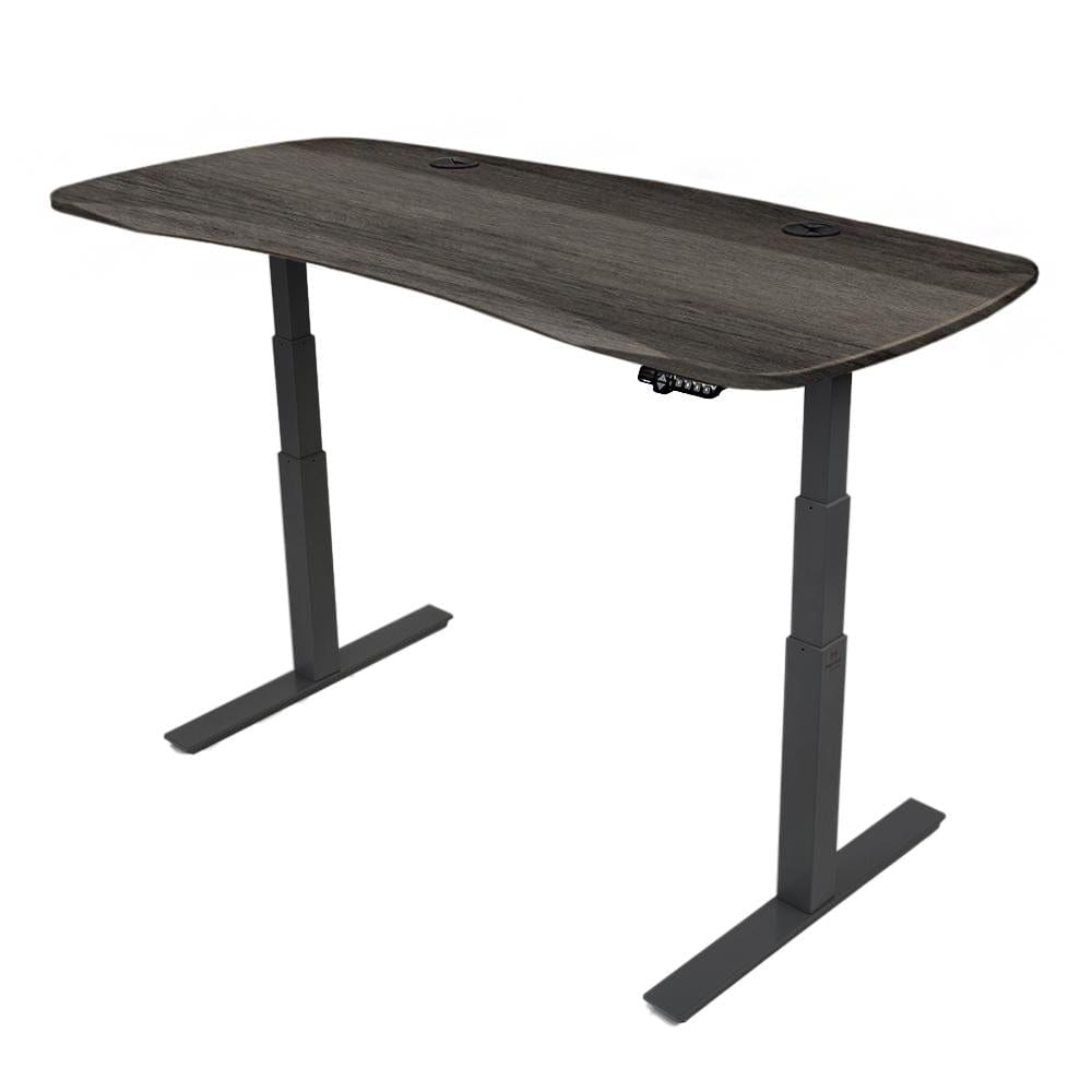 MojoDesk Organic Curve (AO) Non Epicor Mojo Organic Curve Weathered Oak / Black Base / 72x30