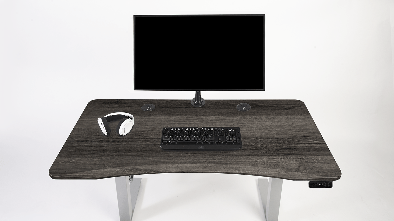 MojoDesk Bundle: Desk + 2 Accessories - Weathered Oak Non Epicor Standing Desk Bundle