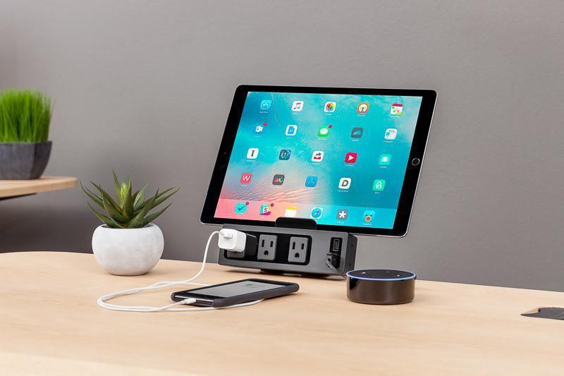 MojoDesk Bundle: Desk + 2 Accessories - Obsidian Oak Non Epicor Standing Desk Bundle